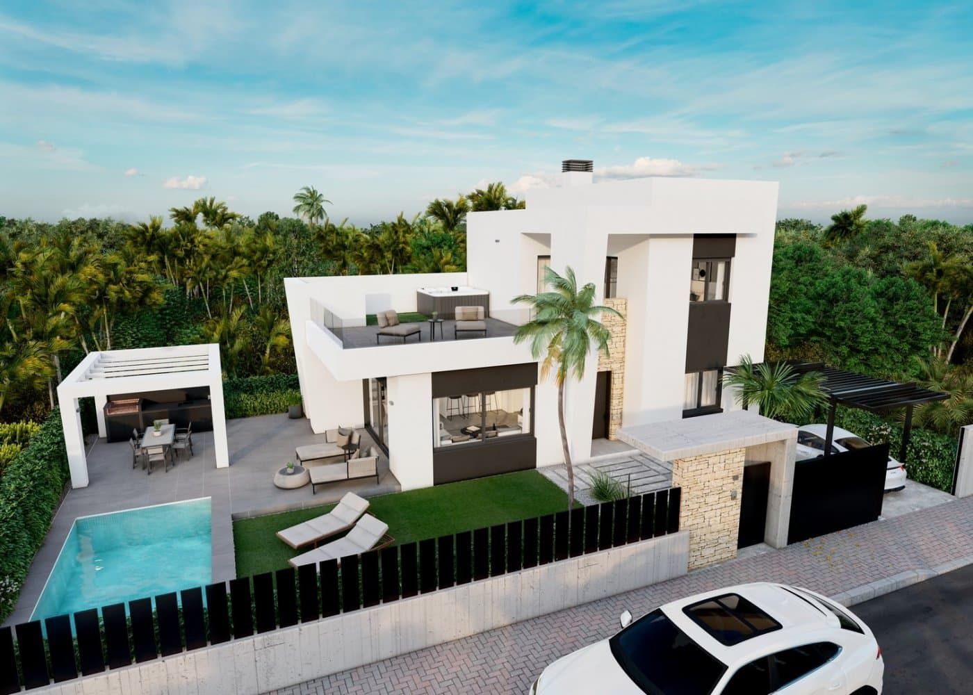 MEDITERRANEAN VILLA NEAR THE SEA&#13;&#13; Superb modern design villa situated in La Ciñuelica (Orihuela Costa), only 900 m from the sea and with easy access to all amenities within walking distance (restaurants, supermarkets, bus stop, pharmacy).&#13;&#13; With the city of Torrevieja, the hospital of Torrevieja and the Zenia Boulevard shopping centre only 3 km away, and the golf courses of Orihuela Costa just a short drive away, make this an ideal location to establish the centre of your holidays or to live all year round.&#13;&#13; Enjoy 300 days of sunshine a year with an average annual temperature of 20ºC..&#13;