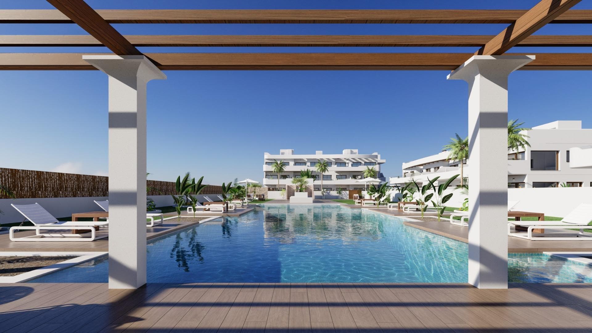 New Build Residential Complex in Los Alcázares Near Serena Golf and the Mar Menor&#13;&#13;Exclusive Modern Living in Costa Cálida&#13;Discover this exceptional new build residential complex located in Los Alcázares, one of the most sought-after coastal towns on the Costa Cálida. Just 800 meters from the beach and within walking distance to the town center, this development offers an unbeatable location with access to all daily amenities, restaurants, and shops.&#13;&#13;Set in a privileged enclave, the properties enjoy views over Serena Golf and the tranquil waters of the Mar Menor, Europe’s largest saltwater lagoon. This area is perfect for those seeking a peaceful lifestyle surrounded by nature and luxury.&#13;&#13;Elegant Apartments with Exceptional Features&#13;This new development consists of 30 modern homes with 2 or 3 bedrooms, designed to offer maximum comfort and style. You can choose from:&#13;&#13;Ground floor units with private gardens&#13;First floor apartments with spacious terraces&#13;Penthouses with private solariums offering panoramic views&#13;&#13;Each property includes:&#13;&#13;Private parking space&#13;Double-glazed windows with thermal break for energy efficiency&#13;Pre-installed ducted air conditioning&#13;Aerothermal hot water system&#13;Elevator access to all floors&#13;Communal swimming pool and landscaped gardens&#13;&#13;All homes have been designed with high-quality finishes and a modern architectural style that blends harmoniously with the natural surroundings.&#13;&#13;Prime Location Surrounded by Golf and the Sea&#13;The complex enjoys a close location to Serena Golf, one of the region’s most prestigious golf courses, and is just a short walk from the calm, warm waters of the Mar Menor—perfect for swimming, sailing, paddleboarding, and other water sports year-round.&#13;&#13;Key distances:&#13;&#13;Beach (Mar Menor) – 0.8 km&#13;Serena Golf – Adjacent to the development&#13;Town centre of Los Alcázares – 1 km&#13;Murcia Airport (Corvera) – 30 km (25 minutes by car)&#13;Alicante Airport – 90 km (55 minutes by car)&#13;Cartagena – 22 km&#13;Murcia City – 40 km&#13;&#13;Live the Coastal Golf Lifestyle&#13;This new residential complex in Los Alcázares is ideal for permanent living, a holiday home, or a smart investment opportunity on the Costa Cálida. With the beach, golf, and all amenities within easy reach, it offers everything you need for a relaxed Mediterranean lifestyle. Contact us today for more information or to schedule a visit!&#13;