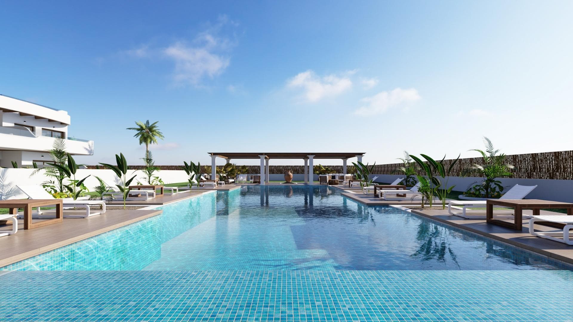 New Build Residential Complex in Los Alcázares Near Serena Golf and the Mar Menor&#13;&#13;Exclusive Modern Living in Costa Cálida&#13;Discover this exceptional new build residential complex located in Los Alcázares, one of the most sought-after coastal towns on the Costa Cálida. Just 800 meters from the beach and within walking distance to the town center, this development offers an unbeatable location with access to all daily amenities, restaurants, and shops.&#13;&#13;Set in a privileged enclave, the properties enjoy views over Serena Golf and the tranquil waters of the Mar Menor, Europe’s largest saltwater lagoon. This area is perfect for those seeking a peaceful lifestyle surrounded by nature and luxury.&#13;&#13;Elegant Apartments with Exceptional Features&#13;This new development consists of 30 modern homes with 2 or 3 bedrooms, designed to offer maximum comfort and style. You can choose from:&#13;&#13;Ground floor units with private gardens&#13;First floor apartments with spacious terraces&#13;Penthouses with private solariums offering panoramic views&#13;&#13;Each property includes:&#13;&#13;Private parking space&#13;Double-glazed windows with thermal break for energy efficiency&#13;Pre-installed ducted air conditioning&#13;Aerothermal hot water system&#13;Elevator access to all floors&#13;Communal swimming pool and landscaped gardens&#13;&#13;All homes have been designed with high-quality finishes and a modern architectural style that blends harmoniously with the natural surroundings.&#13;&#13;Prime Location Surrounded by Golf and the Sea&#13;The complex enjoys a close location to Serena Golf, one of the region’s most prestigious golf courses, and is just a short walk from the calm, warm waters of the Mar Menor—perfect for swimming, sailing, paddleboarding, and other water sports year-round.&#13;&#13;Key distances:&#13;&#13;Beach (Mar Menor) – 0.8 km&#13;Serena Golf – Adjacent to the development&#13;Town centre of Los Alcázares – 1 km&#13;Murcia Airport (Corvera) – 30 km (25 minutes by car)&#13;Alicante Airport – 90 km (55 minutes by car)&#13;Cartagena – 22 km&#13;Murcia City – 40 km&#13;&#13;Live the Coastal Golf Lifestyle&#13;This new residential complex in Los Alcázares is ideal for permanent living, a holiday home, or a smart investment opportunity on the Costa Cálida. With the beach, golf, and all amenities within easy reach, it offers everything you need for a relaxed Mediterranean lifestyle. Contact us today for more information or to schedule a visit!&#13;