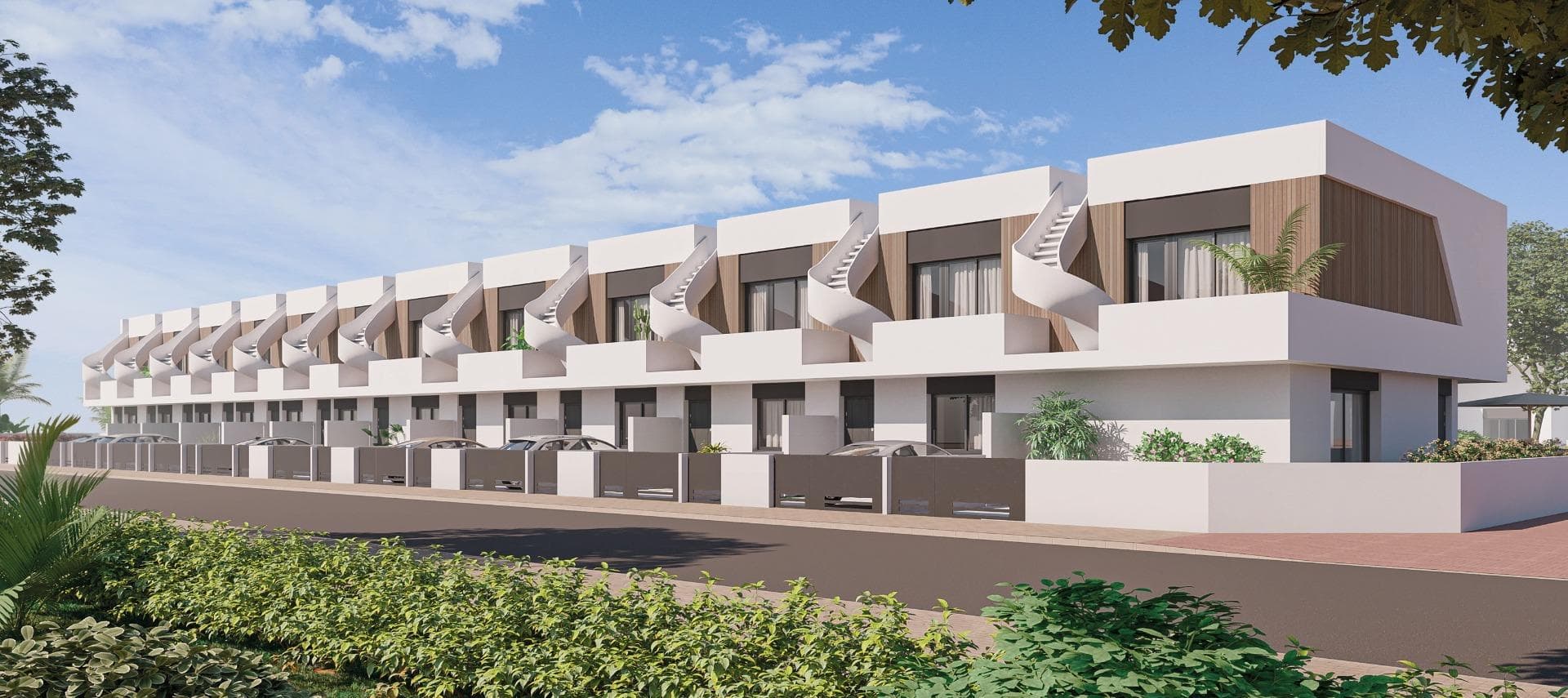 New Build Townhouses and Corner Townhouses in Pilar de la Horadada&#13;&#13;Contemporary Living in the Heart of the Costa Blanca&#13;Welcome to this exclusive new development of 12 modern townhouses and corner townhouses, located in the vibrant coastal town of Pilar de la Horadada, at the southern tip of the Costa Blanca. This prime location offers a perfect balance of Mediterranean lifestyle and convenience, with all daily services, shops, bars, and restaurants within walking distance. The golden beaches of Torre de la Horadada and Mil Palmeras are just 3 km away, ideal for beach days, water sports, and long walks along the promenade.&#13;&#13;Versatile Property Types to Suit Your Lifestyle&#13;The development includes several home layouts designed for comfort and functionality:&#13;&#13;2 or 3-bedroom townhouses, each with 2 bathrooms and 1 guest toilet&#13;Private front and rear gardens&#13;Private parking within the plot&#13;First-floor terrace and private rooftop solarium with open views&#13;Corner units available with larger plots for added outdoor space&#13;&#13;All properties feature bright and open-plan living areas, fully equipped kitchens with upper and lower cabinetry, and modern finishes throughout.&#13;&#13;Prime Location with Excellent Accessibility&#13;Pilar de la Horadada is well connected to key locations across the Costa Blanca and Costa Cálida, making it ideal for permanent living, vacations, or rental investment. Main points of interest nearby include:&#13;&#13;Beaches of Torre de la Horadada and Mil Palmeras – 3 km&#13;Lo Romero Golf Course – 6 km&#13;Corvera Airport (Murcia) – 40 km&#13;Alicante International Airport – 55 km&#13;Zenia Boulevard Shopping Centre – 14 km&#13;San Pedro del Pinatar Marina – 11 km&#13;&#13;In addition to its coastal charm, Pilar de la Horadada offers a wide range of leisure activities including bike routes, hiking trails, and a variety of sports facilities.&#13;&#13;Your Ideal Home Under the Sun&#13;Whether you are looking for a holiday getaway, a full-time residence, or a smart rental investment, these new build townhouses in Pilar de la Horadada deliver exceptional value in one of the most desirable coastal towns in the region. Contact us today for more information or to schedule a visit.&#13;
