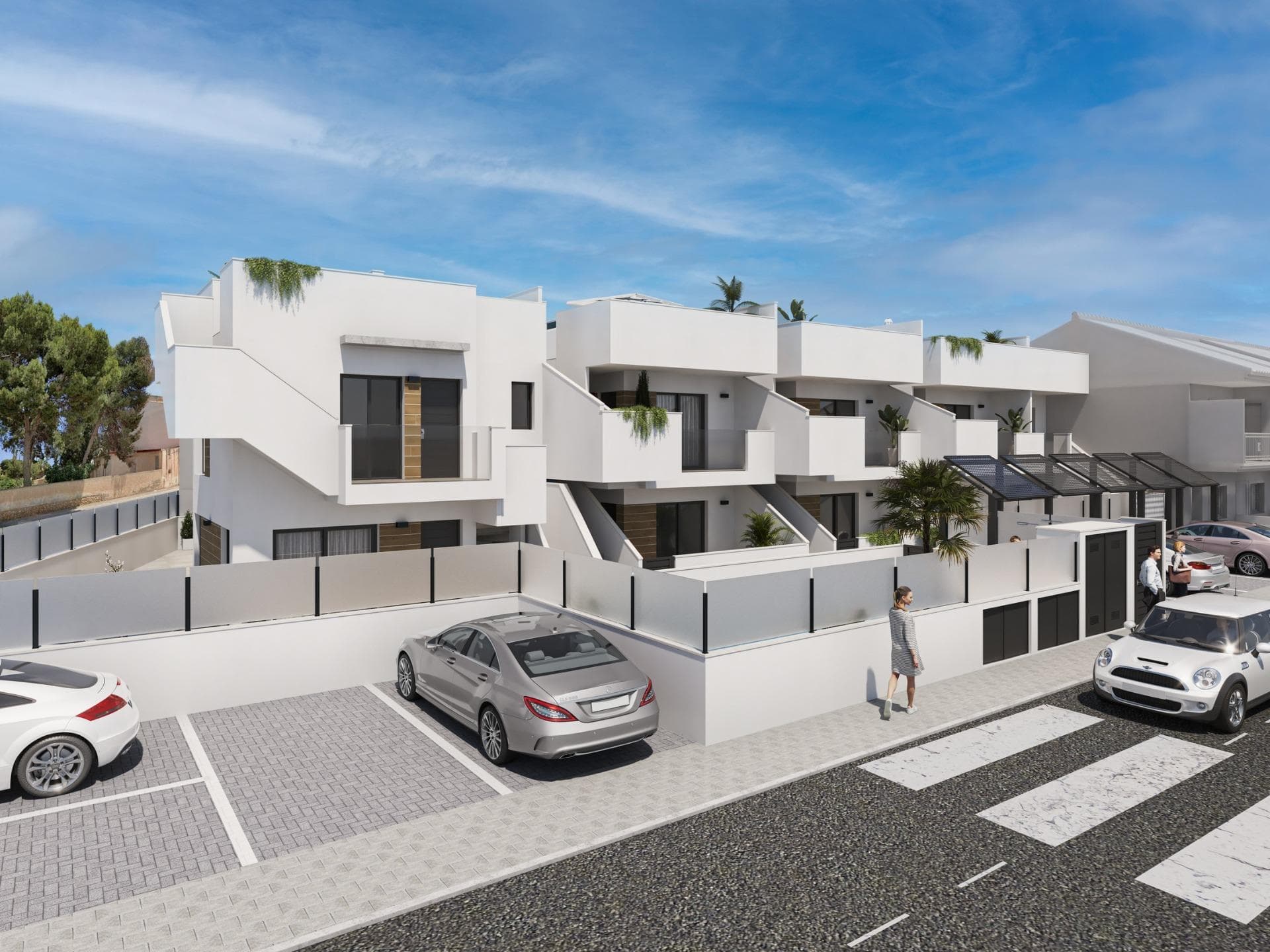 New Bungalows in San Pedro del Pinatar – Modernity and Comfort Just Minutes from the Sea&#13;&#13;Mediterranean Living in a Prime Location&#13;This new development of bungalows is located in San Pedro del Pinatar, one of the most attractive destinations on the Costa Cálida, Murcia. Surrounded by all amenities, sports facilities and several golf courses, this complex is located just 5 minutes from the beaches of the Mediterranean Sea and the Mar Menor, two of the most popular coastal enclaves in the south-east of Spain.&#13;&#13;Exclusive Residential Development with Style and Functionality&#13;The complex consists of 10 newly built bungalows, with 1 bedroom and 1 bathroom, ideal for those looking for an affordable option, and also 3 bedroom and 2 bathroom options, designed for families or those who want more space.&#13;&#13;Each property includes:&#13;&#13;Private parking space&#13;Fully equipped kitchen with appliances included&#13;Modern bathrooms with vanity unit, lighting and glass screen&#13;Pre-installation for ducted air conditioning&#13;Private solarium on the upper floor properties, with summer kitchen&#13;Communal swimming pool with relaxation area and solarium&#13;&#13;Modern, High-Quality Finishes&#13;Designed with a focus on comfort and efficiency, the bungalows feature top-of-the-range materials and finishes:&#13;&#13;Dark grey lacquered aluminium exterior carpentry&#13;Motorised blinds and double glazing with air chamber&#13;LED interior and exterior lighting&#13;Security door at the entrance&#13;Water point on the terrace and solarium&#13;&#13;Key distances:&#13;Dos Mares Shopping Centre: 3 km&#13;Mar Menor beaches: 3.5 km&#13;Lo Romero Golf Course: 11 km&#13;Murcia-Corvera Airport: 39 km&#13;Alicante Airport: 78 km&#13;San Pedro Marina: 4 km&#13;&#13;San Pedro del Pinatar – Quality of life all year round&#13;This town is famous for its natural mud baths, its peaceful atmosphere and its modern sports and nautical facilities. The mild climate throughout the year and its excellent transport links make it an ideal place to live or holiday. The Lo Pagán area offers a vibrant social life with restaurants, shops and entertainment for all ages.&#13;&#13;Discover your new home on the Costa Cálida&#13;These bungalows represent an excellent investment opportunity or a perfect Mediterranean getaway.&#13;&#13;Contact us today and schedule your visit to discover your future home in San Pedro del Pinatar.&#13;