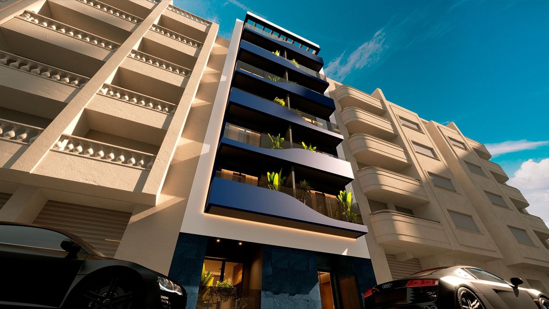 New Build Apartments 200 Metres from the Sea in Torrevieja&#13;&#13;Modern Homes in a Prime Location&#13;Discover this new development in the heart of Torrevieja, just 200 metres from Acequión Beach, one of the most popular beaches in the city. This residential building has 11 homes distributed in a quiet environment, ideal for those looking to live near the sea without giving up urban amenities. The location offers walking distance to the centre of Torrevieja, parks, restaurants, supermarkets and all the services you need for everyday life.&#13;&#13;Distances to key points:&#13;&#13;Acequión Beach: 0.2 km&#13;Torrevieja town centre: 0.7 km&#13;Marina Salinas marina: 1.5 km&#13;Torrevieja University Hospital: 5.5 km&#13;Villamartín golf course: 10 km&#13;Habaneras Shopping Centre: 3 km&#13;Alicante Airport: 45 km&#13;&#13;Different Types to Suit All Needs&#13;The building offers a selection of studios, 1 and 2 bedroom apartments, and penthouses with large private terraces. All homes have a storage room included on the ground floor and access to modern communal facilities that enhance the level of comfort and lifestyle.&#13;&#13;Communal Areas for Wellbeing and Enjoyment&#13;The roof terrace of the building has been designed as a premium communal area with:&#13;Swimming pool&#13;Solarium&#13;Sauna&#13;Barbecue area&#13;Perfect for enjoying the Mediterranean climate of Torrevieja all year round.&#13;&#13;High-end finishes in every home&#13;The homes have been built with top-quality materials and contemporary design:&#13;&#13;PVC exterior carpentry with Guardian Sun double glazing&#13;Motorised blinds with thermal insulation&#13;Security entrance door with lock&#13;Kitchen equipped with wall and base units and integrated appliances: ceramic hob, oven, microwave, extractor fan and dishwasher&#13;Hot water produced by aerothermal system&#13;Fully installed air conditioning&#13;LED lighting&#13;Lift in the building&#13;&#13;Live a stone's throw from the sea and the town centre&#13;Torrevieja is one of the most dynamic and growing coastal towns on the Costa Blanca, famous for its climate, beaches, salt flats and cultural life. This development is ideal as a permanent residence, investment or second home for holidays.&#13;&#13;Contact us today for more information or to arrange a viewing and secure your home by the sea in Torrevieja.&#13;