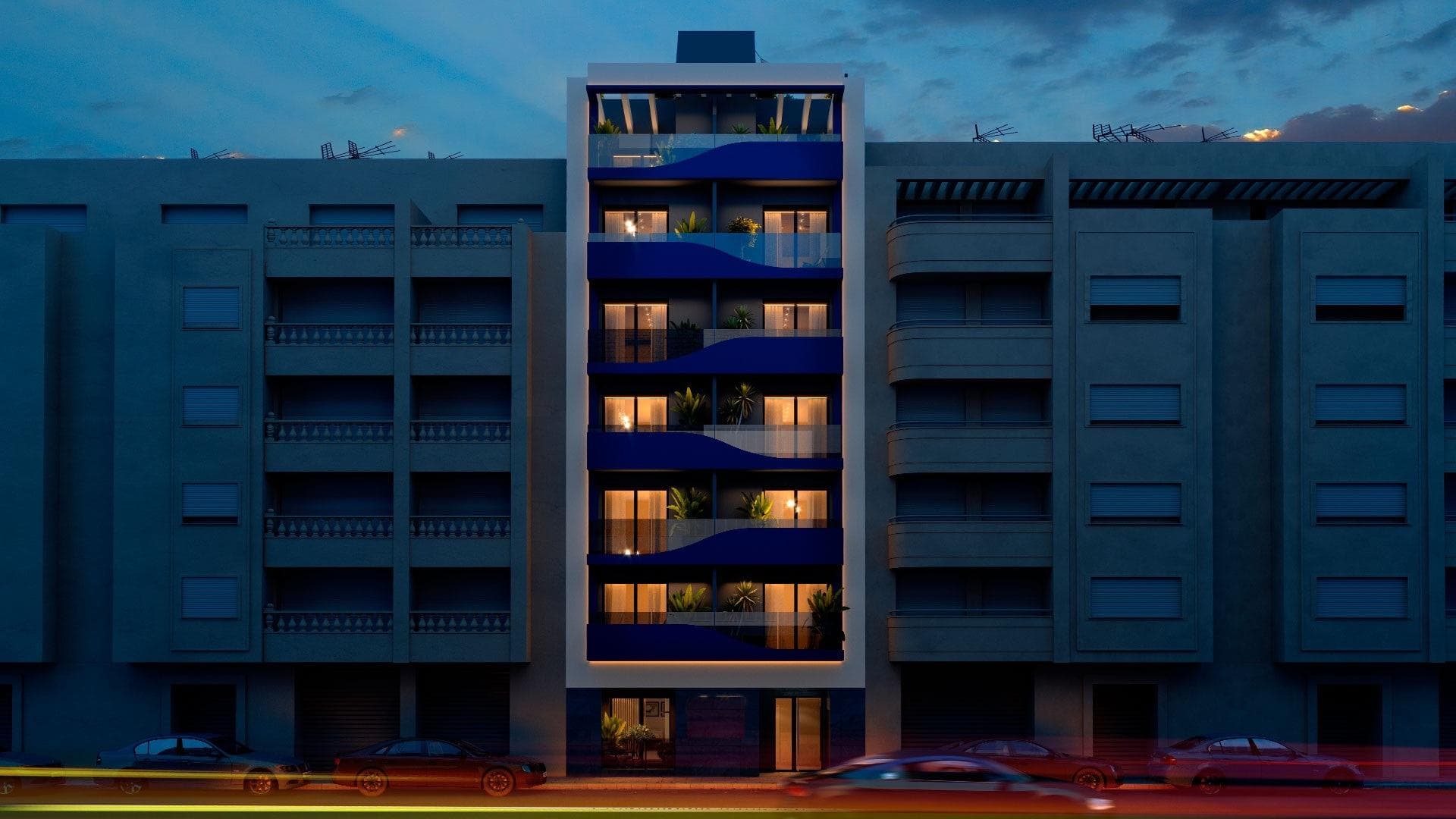 New Build Apartments 200 Metres from the Sea in Torrevieja&#13;&#13;Modern Homes in a Prime Location&#13;Discover this new development in the heart of Torrevieja, just 200 metres from Acequión Beach, one of the most popular beaches in the city. This residential building has 11 homes distributed in a quiet environment, ideal for those looking to live near the sea without giving up urban amenities. The location offers walking distance to the centre of Torrevieja, parks, restaurants, supermarkets and all the services you need for everyday life.&#13;&#13;Distances to key points:&#13;&#13;Acequión Beach: 0.2 km&#13;Torrevieja town centre: 0.7 km&#13;Marina Salinas marina: 1.5 km&#13;Torrevieja University Hospital: 5.5 km&#13;Villamartín golf course: 10 km&#13;Habaneras Shopping Centre: 3 km&#13;Alicante Airport: 45 km&#13;&#13;Different Types to Suit All Needs&#13;The building offers a selection of studios, 1 and 2 bedroom apartments, and penthouses with large private terraces. All homes have a storage room included on the ground floor and access to modern communal facilities that enhance the level of comfort and lifestyle.&#13;&#13;Communal Areas for Wellbeing and Enjoyment&#13;The roof terrace of the building has been designed as a premium communal area with:&#13;Swimming pool&#13;Solarium&#13;Sauna&#13;Barbecue area&#13;Perfect for enjoying the Mediterranean climate of Torrevieja all year round.&#13;&#13;High-end finishes in every home&#13;The homes have been built with top-quality materials and contemporary design:&#13;&#13;PVC exterior carpentry with Guardian Sun double glazing&#13;Motorised blinds with thermal insulation&#13;Security entrance door with lock&#13;Kitchen equipped with wall and base units and integrated appliances: ceramic hob, oven, microwave, extractor fan and dishwasher&#13;Hot water produced by aerothermal system&#13;Fully installed air conditioning&#13;LED lighting&#13;Lift in the building&#13;&#13;Live a stone's throw from the sea and the town centre&#13;Torrevieja is one of the most dynamic and growing coastal towns on the Costa Blanca, famous for its climate, beaches, salt flats and cultural life. This development is ideal as a permanent residence, investment or second home for holidays.&#13;&#13;Contact us today for more information or to arrange a viewing and secure your home by the sea in Torrevieja.&#13;