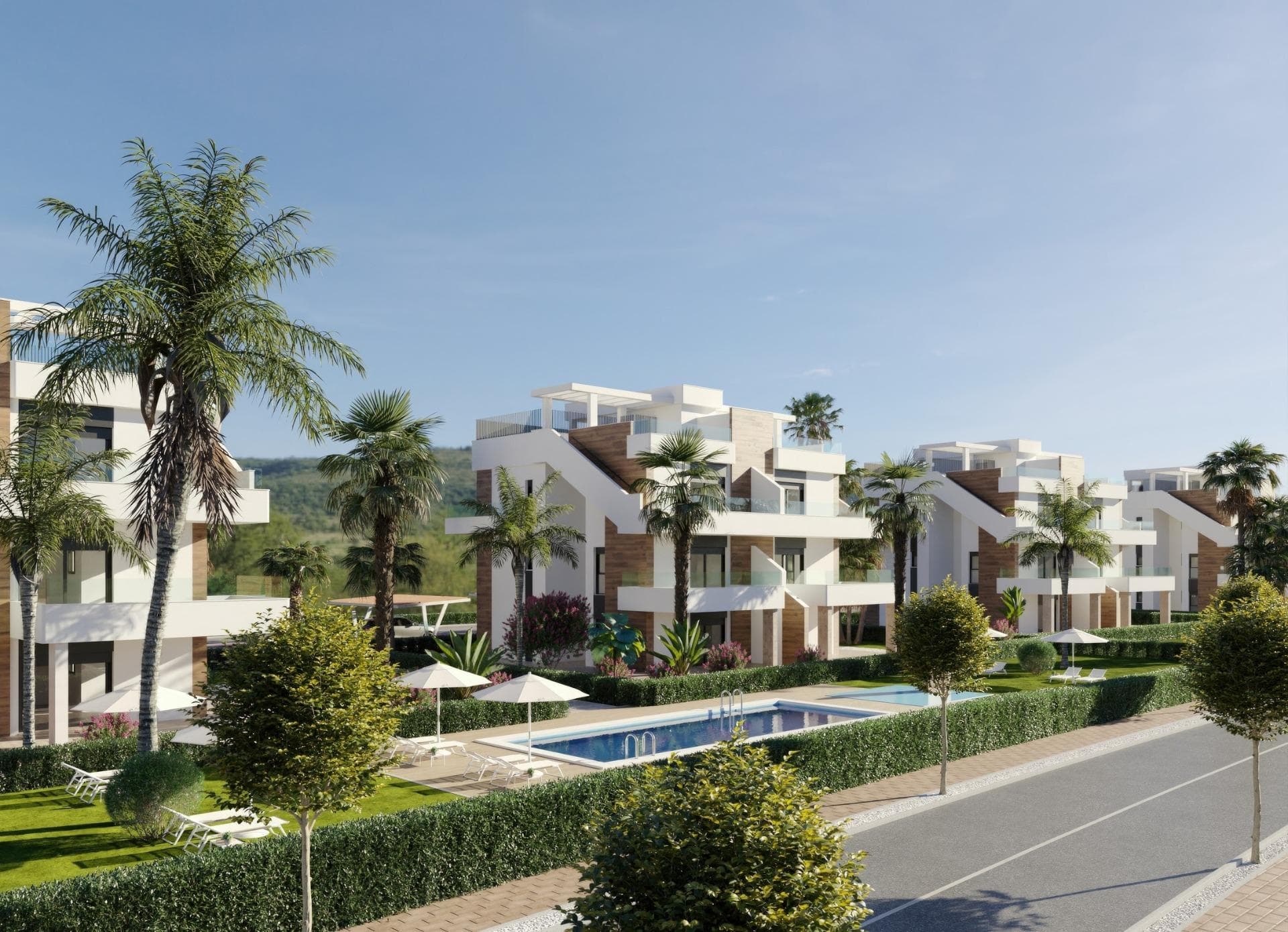 New Build Apartments in Hacienda del Álamo Golf Resort, Murcia&#13;&#13;Modern Homes in a Natural and Exclusive Setting&#13;Discover these fantastic new-build apartments in the prestigious Hacienda del Álamo Golf Resort, a gated community in the region of Murcia that combines tranquillity, security and a full range of services. Surrounded by nature and blessed with a privileged climate, this complex is ideal for those seeking a relaxed lifestyle without sacrificing comfort.&#13;&#13;2-bedroom apartments with spacious terraces&#13;The residential complex is made up of small phases of only 2 blocks with 6 homes each, ensuring privacy and a welcoming atmosphere. All apartments have 2 bedrooms and 2 full bathrooms, as well as large terraces. You can choose between:&#13;&#13;Ground floor with private garden&#13;Middle floor with large terrace&#13;Penthouses with terrace and private solarium&#13;&#13;High-quality finishes and guaranteed comfort&#13;The homes are designed with high-quality materials and built to offer energy efficiency and well-being:&#13;&#13;Exterior carpentry with thermal break and motorised blinds&#13;Hot water via aerothermal system&#13;Pre-installation of ducted air conditioning&#13;Lift in each block&#13;Parking space and storage room included&#13;Communal swimming pool surrounded by carefully designed gardens&#13;&#13;A resort with full services and a golf course&#13;Hacienda del Álamo is one of the most complete complexes on the Costa Cálida. It has:&#13;&#13;18-hole professional golf course&#13;Hotel with spa&#13;Supermarket&#13;Restaurants and bars&#13;Sports courts and green areas&#13;24-hour security&#13;&#13;The development recreates the atmosphere of a traditional Mediterranean village, with quiet streets and a carefully designed layout.&#13;&#13;Strategic Location Close to Everything&#13;Murcia International Airport (Corvera): 20 km&#13;Additional golf courses: less than 10 km&#13;Cartagena: 35 km&#13;Mar Menor beaches: 30 km&#13;Espacio Mediterráneo shopping centre: 28 km&#13;Port of Mazarrón: 40 km&#13;&#13;Live in style on the Costa Cálida&#13;These apartments represent an excellent opportunity to live or invest in one of the areas with the greatest potential in Murcia.&#13;