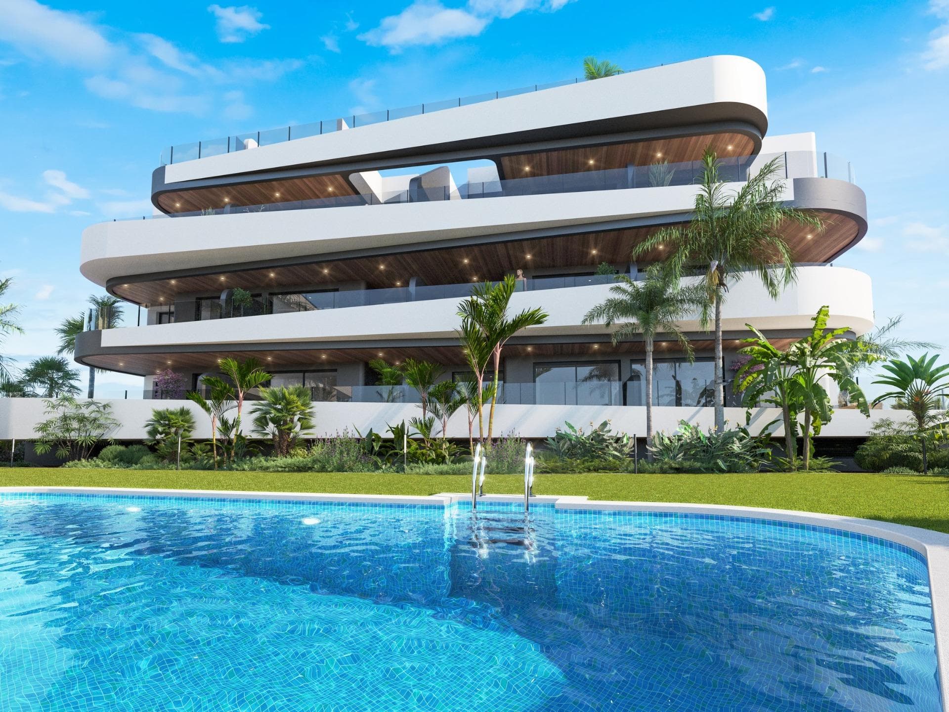 New Build Residential on the Frontline of La Serena Golf in Los Alcázares&#13;&#13;Modern Golf-Front Apartments and Villas in Costa Cálida&#13;Located in Los Alcázares, a charming coastal town in the Region of Murcia, this new build residential offers a premium lifestyle in direct contact with nature and the golf course. The development is situated in La Serena Golf, an 18-hole course known for its flat terrain, scenic lakes, and technical challenges brought by the prevailing Levante wind.&#13;&#13;This exclusive residential complex features 30 modern apartments and 10 single-storey villas, all designed for maximum comfort and style, with panoramic views of the golf course and the surrounding landscapes. Just 1.7 km from the beach and the town centre, the development offers a peaceful and well-connected setting.&#13;&#13;Distances to key points of interest:&#13;Murcia International Airport: 35 km&#13;Alicante Airport: 95 km&#13;Dos Mares Shopping Centre: 15 km&#13;Puerto Deportivo Los Alcázares: 2 km&#13;Roda Golf: 4 km&#13;Cartagena city centre: 25 km&#13;&#13;Elegant Apartments with Spacious Terraces or Penthouses with Private Solariums&#13;The apartment blocks offer homes with 2 or 3 bedrooms, available on ground and middle floors with large terraces or as penthouses with private solariums. Each apartment includes access to a communal Mediterranean-style garden and a large swimming pool, perfect for relaxation and socializing under the sun. Parking spaces in an underground garage and elevators in each block add to the convenience.&#13;&#13;Exclusive One-Level Villas with Private Pools&#13;The 10 detached villas feature 3 bedrooms, 2 bathrooms and one toilet, all on one level, designed for seamless indoor-outdoor living. Each villa includes a private swimming pool, a garden, a storage room, and private parking. Their location right on the first line of the golf course offers unobstructed views.&#13;&#13;High-Quality Finishes and Energy-Efficient Design&#13;All homes include:&#13;&#13;Aluminium exterior carpentry with thermal break and motorized shutters&#13;LED lighting and black design switches throughout&#13;Fitted bathrooms with resin shower trays and glass screens&#13;Pre-installed ducted air conditioning&#13;Elevators in apartment blocks&#13;Storage rooms in villas&#13;Modern kitchen and open-plan living areas&#13;&#13;Live by the Sea and the Green&#13;This development is ideal for golf lovers, beach enthusiasts, and anyone looking for a serene lifestyle on the Costa Cálida. With modern architecture, excellent amenities, and unbeatable surroundings, these homes are perfect for both permanent living and investment.&#13;&#13;Contact us today to schedule your visit and discover your future home in Los Alcázares.&#13;