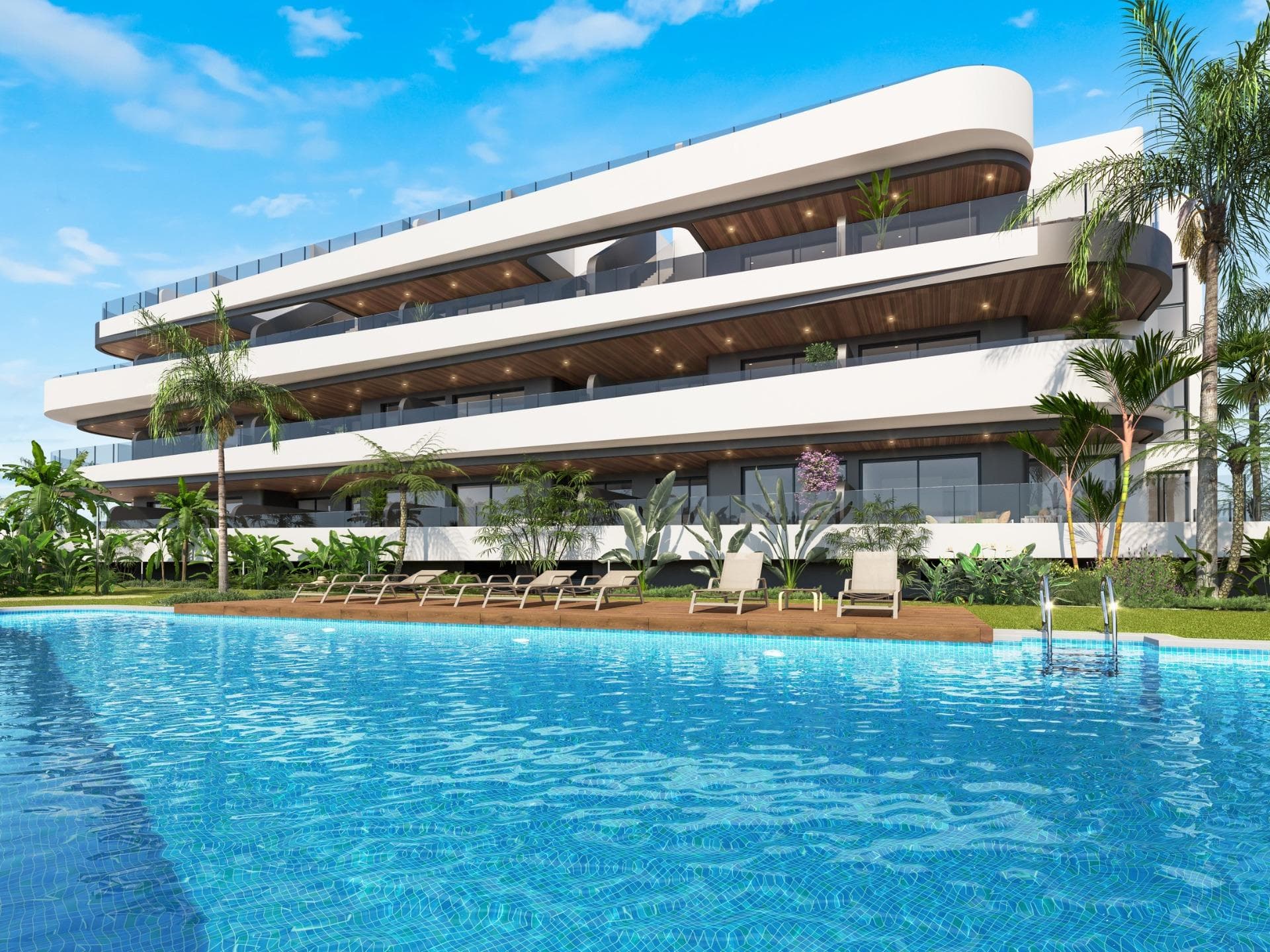 New Build Residential on the Frontline of La Serena Golf in Los Alcázares&#13;&#13;Modern Golf-Front Apartments and Villas in Costa Cálida&#13;Located in Los Alcázares, a charming coastal town in the Region of Murcia, this new build residential offers a premium lifestyle in direct contact with nature and the golf course. The development is situated in La Serena Golf, an 18-hole course known for its flat terrain, scenic lakes, and technical challenges brought by the prevailing Levante wind.&#13;&#13;This exclusive residential complex features 30 modern apartments and 10 single-storey villas, all designed for maximum comfort and style, with panoramic views of the golf course and the surrounding landscapes. Just 1.7 km from the beach and the town centre, the development offers a peaceful and well-connected setting.&#13;&#13;Distances to key points of interest:&#13;Murcia International Airport: 35 km&#13;Alicante Airport: 95 km&#13;Dos Mares Shopping Centre: 15 km&#13;Puerto Deportivo Los Alcázares: 2 km&#13;Roda Golf: 4 km&#13;Cartagena city centre: 25 km&#13;&#13;Elegant Apartments with Spacious Terraces or Penthouses with Private Solariums&#13;The apartment blocks offer homes with 2 or 3 bedrooms, available on ground and middle floors with large terraces or as penthouses with private solariums. Each apartment includes access to a communal Mediterranean-style garden and a large swimming pool, perfect for relaxation and socializing under the sun. Parking spaces in an underground garage and elevators in each block add to the convenience.&#13;&#13;Exclusive One-Level Villas with Private Pools&#13;The 10 detached villas feature 3 bedrooms, 2 bathrooms and one toilet, all on one level, designed for seamless indoor-outdoor living. Each villa includes a private swimming pool, a garden, a storage room, and private parking. Their location right on the first line of the golf course offers unobstructed views.&#13;&#13;High-Quality Finishes and Energy-Efficient Design&#13;All homes include:&#13;&#13;Aluminium exterior carpentry with thermal break and motorized shutters&#13;LED lighting and black design switches throughout&#13;Fitted bathrooms with resin shower trays and glass screens&#13;Pre-installed ducted air conditioning&#13;Elevators in apartment blocks&#13;Storage rooms in villas&#13;Modern kitchen and open-plan living areas&#13;&#13;Live by the Sea and the Green&#13;This development is ideal for golf lovers, beach enthusiasts, and anyone looking for a serene lifestyle on the Costa Cálida. With modern architecture, excellent amenities, and unbeatable surroundings, these homes are perfect for both permanent living and investment.&#13;&#13;Contact us today to schedule your visit and discover your future home in Los Alcázares.&#13;