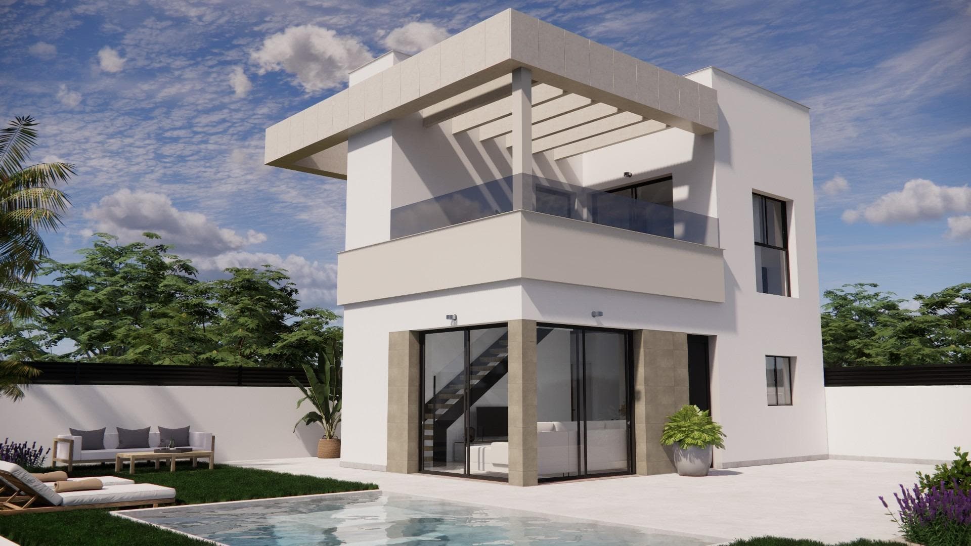 Modern Villas with Private Pool in Vistabella Golf Resort, Orihuela&#13;&#13;New Build Villas in the Heart of the Costa Blanca Golf Scene&#13;Discover this exclusive residential development of 42 new build villas, located within the prestigious Vistabella Golf Resort, in the municipality of Orihuela. These modern homes offer a perfect blend of luxury, comfort, and outdoor living, just steps from an 18-hole golf course and essential amenities.&#13;&#13;Set in a peaceful natural environment between San Miguel de Salinas and Los Montesinos, Vistabella is ideal for golf enthusiasts and those seeking a high-quality lifestyle under the Mediterranean sun.&#13;&#13;Spacious Homes with Premium Features&#13;Each villa is designed with a contemporary layout over two floors, offering 3 bedrooms and 2 bathrooms. The first floor features an uncovered terrace, and there is an optional rooftop solarium available for an additional cost.&#13;&#13;Key features include:&#13;&#13;Private pool included with every villa&#13;On-plot parking with motorized gate&#13;Underfloor heating in bathrooms&#13;Walk-in showers with glass screens&#13;Modern bathroom furniture with mirrors and lighting&#13;Fully equipped kitchens with integrated fridge, extractor hood, hob, oven, dishwasher, and washing machine&#13;Motorized aluminum shutters in bedrooms&#13;High-performance Guardian Sun glass in windows&#13;Built-in wardrobes with drawers in all bedrooms&#13;Pre-installed ducted air conditioning&#13;Reinforced front door with six locking points&#13;&#13;Prime Location with Excellent Connectivity&#13;Located just a short walk from the Vistabella Golf Clubhouse, restaurants, bars, and shops, these homes provide easy access to all daily necessities while enjoying a peaceful and secure environment.&#13;&#13;Nearby points of interest:&#13;&#13;San Miguel de Salinas and Los Montesinos: 5 km&#13;Blue Flag beaches of Guardamar del Segura: 15 km&#13;Alicante International Airport: 55 km&#13;Murcia Corvera Airport: 65 km&#13;&#13;An Ideal Choice for Permanent Living or Investment&#13;Whether you're seeking a full-time residence, a holiday home, or a property with rental potential, these villas in Vistabella Golf offer an unbeatable combination of location, design, and lifestyle.&#13;&#13;Contact us today to arrange a viewing and secure your dream home on the Costa Blanca.&#13;