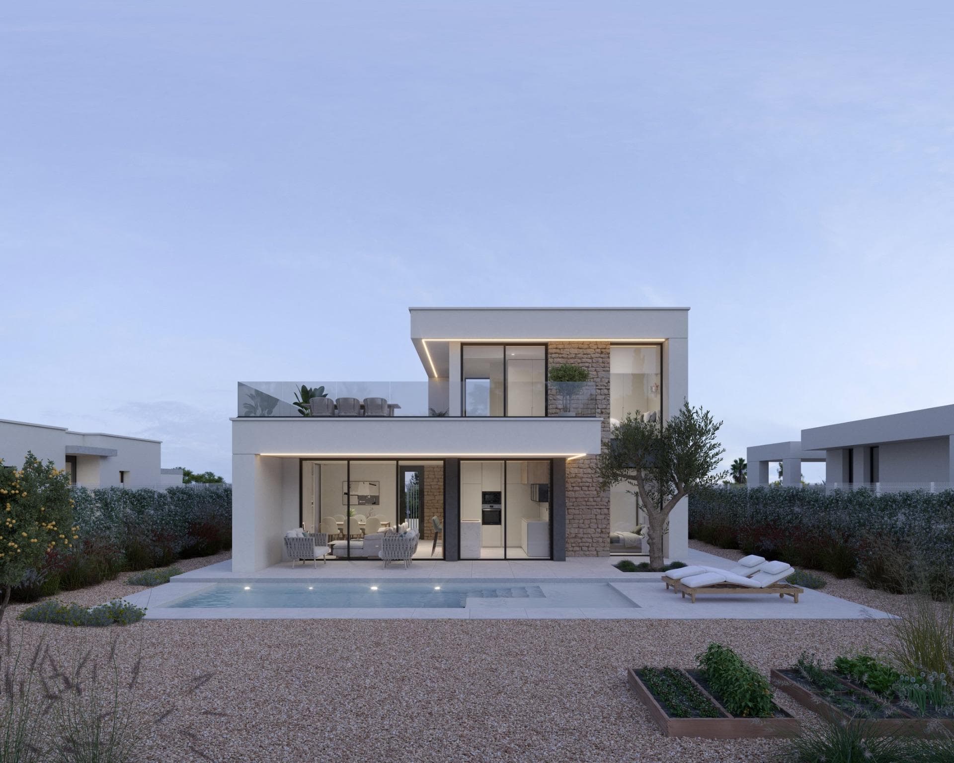 Exclusive Frontline Golf Villas in Hacienda del Álamo, Costa Cálida&#13;&#13;Modern Villas in One of Spain’s Top Golf Resorts&#13;&#13;Discover a unique opportunity to own a luxury new-build villa on the front line of Hacienda del Álamo Golf Resort, located between the historic cities of Cartagena and Murcia, in the heart of Costa Cálida. These contemporary villas are designed for comfort, privacy, and elegance, set within an exceptional golf and leisure environment.&#13;&#13;Each property offers a spacious layout with 3 bedrooms, 2 bathrooms, and a guest toilet, across a single or double-level design, depending on the chosen model. With generous plots starting from 700 square meters and a built area of 146 square meters, these homes provide ample space for both indoor and outdoor living.&#13;&#13;High-Quality Features and Finishes&#13;&#13;These frontline villas are equipped with modern amenities to ensure maximum comfort and style, including:&#13;&#13;Private swimming pool and landscaped garden with drip irrigation system&#13;Fully fitted kitchen with cabinetry and appliances included&#13;Ducted air conditioning throughout the property&#13;Bathrooms with furniture, mirrors, and shower screens&#13;Aluminium windows with thermal break and double glazing&#13;Access to a large community pool with natural grass and a children’s area&#13;&#13;Luxury Living in Hacienda del Álamo Golf Resort&#13;&#13;Hacienda del Álamo is renowned for being one of Spain’s best golf resorts, offering residents a lifestyle of relaxation, sport, and convenience.&#13;&#13;18-hole Championship Golf Course and Academy&#13;Sports facilities including tennis, paddle, gym, and fitness classes&#13;Main Clubhouse with panoramic views, a restaurant serving Mediterranean cuisine, and sunny terraces&#13;4-star Hotel &amp; Spa for relaxation and wellness&#13;Family-friendly spaces, including children’s play areas, swimming pools, and biking trails&#13;Traditional Spanish Village with shops, cafés, and new dining venues coming soon&#13;&#13;Strategic Location with Excellent Connectivity&#13;&#13;Corvera Airport (Murcia): 18 km (approx. 15 minutes)&#13;Cartagena: 36 km&#13;Murcia city center: 40 km&#13;Mar Menor beaches: 28 km&#13;Shopping centers (Dos Mares, Espacio Mediterráneo): within 30 km&#13;&#13;Your Golfside Dream Home Awaits&#13;&#13;Whether you are looking for a permanent residence, a holiday retreat, or a smart investment in the Costa Cálida, these frontline golf villas in Hacienda del Álamo are a perfect match. Contact us today to learn more or to arrange a personalized visit.&#13;