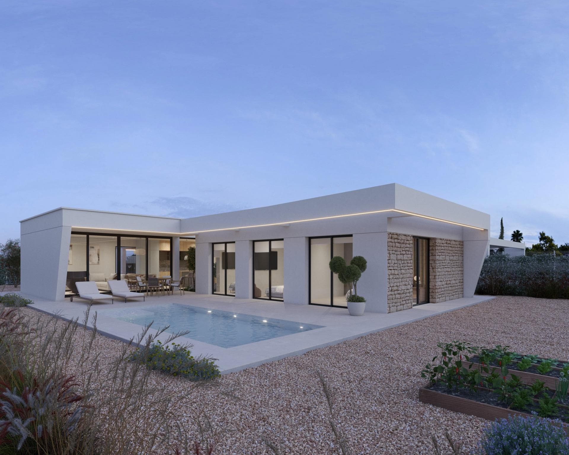 Exclusive Frontline Golf Villas in Hacienda del Álamo, Costa Cálida&#13;&#13;Modern Villas in One of Spain’s Top Golf Resorts&#13;&#13;Discover a unique opportunity to own a luxury new-build villa on the front line of Hacienda del Álamo Golf Resort, located between the historic cities of Cartagena and Murcia, in the heart of Costa Cálida. These contemporary villas are designed for comfort, privacy, and elegance, set within an exceptional golf and leisure environment.&#13;&#13;Each property offers a spacious layout with 3 bedrooms, 2 bathrooms, and a guest toilet, across a single or double-level design, depending on the chosen model. With generous plots starting from 700 square meters and a built area of 146 square meters, these homes provide ample space for both indoor and outdoor living.&#13;&#13;High-Quality Features and Finishes&#13;&#13;These frontline villas are equipped with modern amenities to ensure maximum comfort and style, including:&#13;&#13;Private swimming pool and landscaped garden with drip irrigation system&#13;Fully fitted kitchen with cabinetry and appliances included&#13;Ducted air conditioning throughout the property&#13;Bathrooms with furniture, mirrors, and shower screens&#13;Aluminium windows with thermal break and double glazing&#13;Access to a large community pool with natural grass and a children’s area&#13;&#13;Luxury Living in Hacienda del Álamo Golf Resort&#13;&#13;Hacienda del Álamo is renowned for being one of Spain’s best golf resorts, offering residents a lifestyle of relaxation, sport, and convenience.&#13;&#13;18-hole Championship Golf Course and Academy&#13;Sports facilities including tennis, paddle, gym, and fitness classes&#13;Main Clubhouse with panoramic views, a restaurant serving Mediterranean cuisine, and sunny terraces&#13;4-star Hotel &amp; Spa for relaxation and wellness&#13;Family-friendly spaces, including children’s play areas, swimming pools, and biking trails&#13;Traditional Spanish Village with shops, cafés, and new dining venues coming soon&#13;&#13;Strategic Location with Excellent Connectivity&#13;&#13;Corvera Airport (Murcia): 18 km (approx. 15 minutes)&#13;Cartagena: 36 km&#13;Murcia city center: 40 km&#13;Mar Menor beaches: 28 km&#13;Shopping centers (Dos Mares, Espacio Mediterráneo): within 30 km&#13;&#13;Your Golfside Dream Home Awaits&#13;&#13;Whether you are looking for a permanent residence, a holiday retreat, or a smart investment in the Costa Cálida, these frontline golf villas in Hacienda del Álamo are a perfect match. Contact us today to learn more or to arrange a personalized visit.&#13;