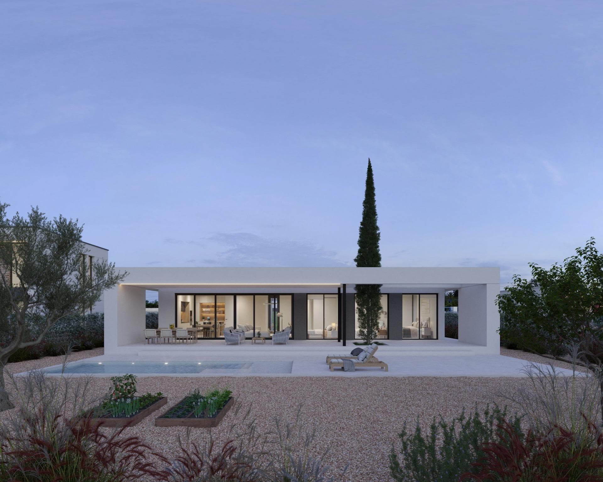 Exclusive Frontline Golf Villas in Hacienda del Álamo, Costa Cálida&#13;&#13;Modern Villas in One of Spain’s Top Golf Resorts&#13;&#13;Discover a unique opportunity to own a luxury new-build villa on the front line of Hacienda del Álamo Golf Resort, located between the historic cities of Cartagena and Murcia, in the heart of Costa Cálida. These contemporary villas are designed for comfort, privacy, and elegance, set within an exceptional golf and leisure environment.&#13;&#13;Each property offers a spacious layout with 3 bedrooms, 2 bathrooms, and a guest toilet, across a single or double-level design, depending on the chosen model. With generous plots starting from 700 square meters and a built area of 146 square meters, these homes provide ample space for both indoor and outdoor living.&#13;&#13;High-Quality Features and Finishes&#13;&#13;These frontline villas are equipped with modern amenities to ensure maximum comfort and style, including:&#13;&#13;Private swimming pool and landscaped garden with drip irrigation system&#13;Fully fitted kitchen with cabinetry and appliances included&#13;Ducted air conditioning throughout the property&#13;Bathrooms with furniture, mirrors, and shower screens&#13;Aluminium windows with thermal break and double glazing&#13;Access to a large community pool with natural grass and a children’s area&#13;&#13;Luxury Living in Hacienda del Álamo Golf Resort&#13;&#13;Hacienda del Álamo is renowned for being one of Spain’s best golf resorts, offering residents a lifestyle of relaxation, sport, and convenience.&#13;&#13;18-hole Championship Golf Course and Academy&#13;Sports facilities including tennis, paddle, gym, and fitness classes&#13;Main Clubhouse with panoramic views, a restaurant serving Mediterranean cuisine, and sunny terraces&#13;4-star Hotel &amp; Spa for relaxation and wellness&#13;Family-friendly spaces, including children’s play areas, swimming pools, and biking trails&#13;Traditional Spanish Village with shops, cafés, and new dining venues coming soon&#13;&#13;Strategic Location with Excellent Connectivity&#13;&#13;Corvera Airport (Murcia): 18 km (approx. 15 minutes)&#13;Cartagena: 36 km&#13;Murcia city center: 40 km&#13;Mar Menor beaches: 28 km&#13;Shopping centers (Dos Mares, Espacio Mediterráneo): within 30 km&#13;&#13;Your Golfside Dream Home Awaits&#13;&#13;Whether you are looking for a permanent residence, a holiday retreat, or a smart investment in the Costa Cálida, these frontline golf villas in Hacienda del Álamo are a perfect match. Contact us today to learn more or to arrange a personalized visit.&#13;