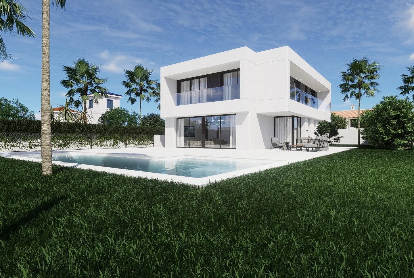 Newly built luxury villa for sale in La Zenia, Orihuela Costa&#13;&#13;Exclusive beachside living on the Costa Blanca&#13;Located just 600 metres from the sandy beaches of La Zenia, this stunning luxury villa in Orihuela Costa offers the perfect balance between comfort, design and Mediterranean lifestyle. With 4 spacious bedrooms, each with its own en-suite bathroom, plus a guest toilet, this house is ideal for families or those looking for a spacious holiday retreat close to the sea.&#13;&#13;Premium design and exterior features&#13;Set on a generous private plot of 670 m2, the villa is designed with high-quality finishes and attention to detail. It features:&#13;&#13;South-southeast orientation for optimal natural light&#13;Large private swimming pool&#13;Private underground garage with space for 2 vehicles and surface parking for several additional vehicles.&#13;Beautiful landscaped garden ideal for outdoor living&#13;&#13;This property allows you to enjoy the sunny climate of the Costa Blanca all year round.&#13;&#13;Privileged location in La Zenia&#13;La Zenia is a highly sought-after residential area in Orihuela Costa, known for its lively community, year-round amenities and proximity to the beach. Residents enjoy access to:&#13;&#13;La Zenia Boulevard shopping centre: 2.5 km&#13;Villamartín golf course: 4.5 km&#13;Torrevieja town centre: 9 km&#13;Alicante Airport: 40 km&#13;Murcia-Corvera Airport: 60 km&#13;&#13;Surrounded by restaurants, bars, international schools and supermarkets, La Zenia is one of the most dynamic areas on the southern Costa Blanca.&#13;&#13;Secure your dream villa in La Zenia&#13;Whether you are looking for a luxury family home or a prime investment on the Mediterranean coast, this villa is an exceptional opportunity. Contact us today for more information, to arrange a viewing and make your dream home a reality before it's too late.&#13;
