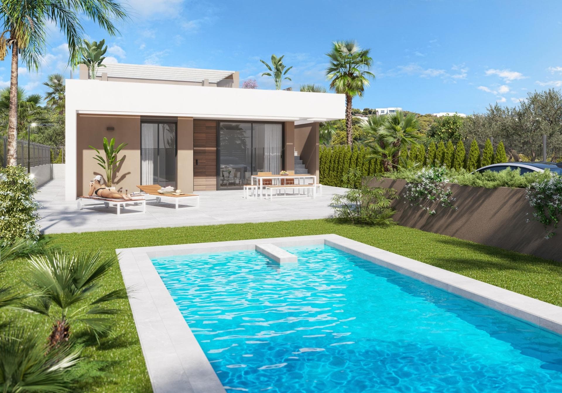 Newly built villas in Vera Playa, Almería: modern homes near the sea&#13;&#13;Contemporary living in Pueblo Salinas, just 2 km from the beach&#13;We present an impressive new residential development located in the sought-after area of Vera Playa, within the exclusive Pueblo Salinas urbanisation. This modern complex offers a privileged lifestyle just 2 km from the beaches of Vera (Almería), with spectacular sea views and a peaceful Mediterranean setting ideal for year-round living or enjoying holidays.&#13;&#13;Elegant homes with modern comfort and style&#13;This new phase consists of 17 high-quality villas with a choice of 3 or 4 bedrooms and 2 or 3 full bathrooms on one floor for added convenience.&#13;&#13;With a private swimming pool with heat pump and parking area on the plot with pre-installation for electric vehicle charging points, offering maximum comfort in an unbeatable location, ideal for enjoying the sun, the beach and the Mediterranean quality of life all year round.&#13;&#13;&#13;Some of these homes have a basement (providing additional space to suit your needs and lifestyle) and/or a private rooftop solarium with a summer kitchen and pergola area with solar panels.&#13;&#13;The villas have elegant and functional interiors, fully equipped kitchens with all appliances, and pre-installation for ducted air conditioning.&#13;&#13;All properties feature:&#13;&#13;Fully equipped open-plan kitchens with integrated fridge, dishwasher, induction hob, oven, microwave and extractor hood&#13;Bright and airy spaces with LED lighting throughout the property (except in the bedrooms)&#13;Motorised blinds in the bedrooms&#13;Bathrooms with modern finishes, including towel heaters, glass-enclosed shower trays and built-in furniture&#13;Pre-installation of ducted air conditioning&#13;Aerothermal system for efficient hot water production&#13;Security entrance door&#13;&#13;Prime location with excellent connections&#13;Vera Playa is a popular coastal destination known for its wide sandy beaches and relaxed lifestyle. The location of the development offers easy access to essential amenities and attractions:&#13;&#13;Beach: 2 km&#13;Desert Springs Golf Resort: 8 km&#13;Vera town centre: 5 km&#13;Garrucha marina and restaurants: 6 km&#13;Mojácar Retail Park: 10 km&#13;Almería Airport: 85 km (1 hour by car)&#13;&#13;Make Vera Playa your new home&#13;Whether you are looking for a permanent residence, a holiday retreat or a smart investment, these newly built villas offer unbeatable value in one of the most sought-after areas of the Costa de Almería. Contact us today for more information and to schedule your visit.&#13;