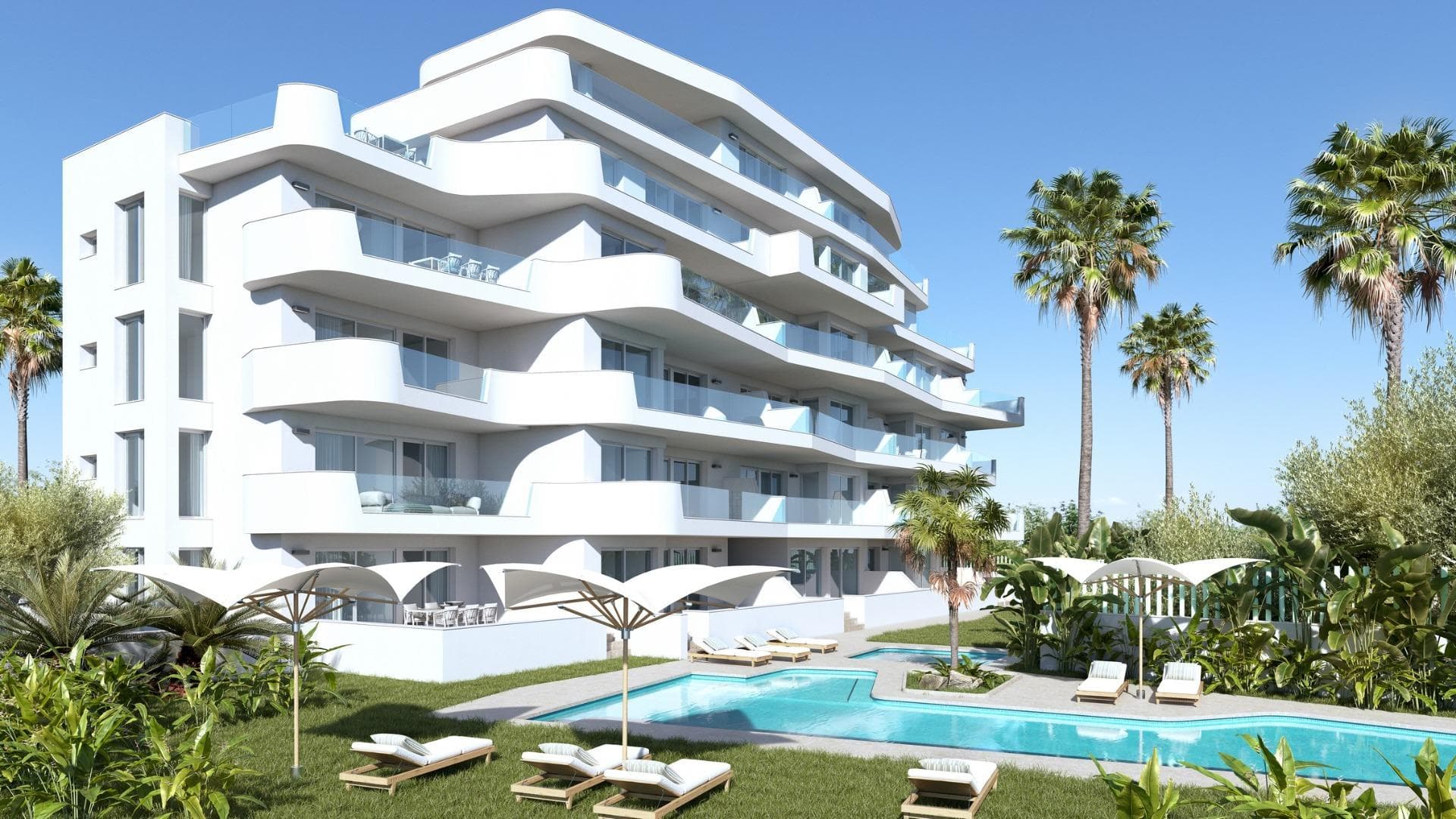 Exclusive development of 24 tourist apartments 200 metres from the sea – La Torre/Mil Palmeras residential complexNew and exclusive boutique development of 24 luxury tourist apartments, located in a privileged enclave on the southern Costa Blanca, in the established Mil Palmeras residential complex, belonging to the municipality of Pilar de la Horadada (Alicante). This project is being developed on the second line of the sea, just 200 metres away, next to one of the best beaches in the region, in a residential and tourist area that is highly sought after for its quality of life, natural environment and comprehensive leisure facilities. The surrounding area has beach bars, restaurants, sports facilities, promenades and large green areas, making this one of the most attractive locations on the Mediterranean coast.The apartments, designed in a contemporary and functional style, offer high-quality finishes, large terraces with sea views and interior spaces designed for comfort, enjoyment and tourist profitability. The development will include extensive landscaped communal areas, a communal swimming pool, a reception area and a social lounge, providing ideal spaces for relaxation, socialising and well-being.2-bedroom homes with 1 bathroom, dressing room, living-dining room with integrated kitchen and large terraces with sea views. One parking space and 1 storage room are included per home. The properties are delivered furnished, with appliances and fully installed ducted air conditioning.Privileged location in Mil PalmerasLocated between Campoamor and Torre de la Horadada, this development offers easy access to local amenities, schools, restaurants and sports facilities open all year round. Mil Palmeras is known for its charming town square and vibrant ‘restaurant alley’, offering a variety of international cuisines.For nature enthusiasts, the Lo Monte Natural Park, a protected bird sanctuary, and the Río Seco Natural Park offer perfect places for hiking and relaxation.Proximity to main points of interestMurcia International Airport: 40 km (approx. 45 minutes).Alicante Airport: 75 km (approx. 45 minutes).Nearest golf courses: Less than 10 km.Shopping centres: 8 km from Zenia Boulevard.Marinas: 5 km from Torre de la Horadada.Your dream home awaitsDon't miss the opportunity to own a property in this exceptional residential complex. If you are looking for a holiday home with the potential to generate income, this development in Mil Palmeras has it all. Contact us today for more information or to arrange a viewing.