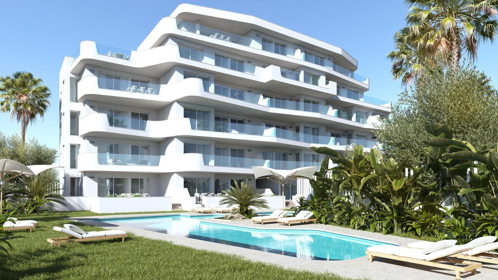 Exclusive development of 24 tourist apartments 200 metres from the sea – La Torre/Mil Palmeras residential complexNew and exclusive boutique development of 24 luxury tourist apartments, located in a privileged enclave on the southern Costa Blanca, in the established Mil Palmeras residential complex, belonging to the municipality of Pilar de la Horadada (Alicante). This project is being developed on the second line of the sea, just 200 metres away, next to one of the best beaches in the region, in a residential and tourist area that is highly sought after for its quality of life, natural environment and comprehensive leisure facilities. The surrounding area has beach bars, restaurants, sports facilities, promenades and large green areas, making this one of the most attractive locations on the Mediterranean coast.The apartments, designed in a contemporary and functional style, offer high-quality finishes, large terraces with sea views and interior spaces designed for comfort, enjoyment and tourist profitability. The development will include extensive landscaped communal areas, a communal swimming pool, a reception area and a social lounge, providing ideal spaces for relaxation, socialising and well-being.2-bedroom homes with 1 bathroom, dressing room, living-dining room with integrated kitchen and large terraces with sea views. One parking space and 1 storage room are included per home. The properties are delivered furnished, with appliances and fully installed ducted air conditioning.Privileged location in Mil PalmerasLocated between Campoamor and Torre de la Horadada, this development offers easy access to local amenities, schools, restaurants and sports facilities open all year round. Mil Palmeras is known for its charming town square and vibrant ‘restaurant alley’, offering a variety of international cuisines.For nature enthusiasts, the Lo Monte Natural Park, a protected bird sanctuary, and the Río Seco Natural Park offer perfect places for hiking and relaxation.Proximity to main points of interestMurcia International Airport: 40 km (approx. 45 minutes).Alicante Airport: 75 km (approx. 45 minutes).Nearest golf courses: Less than 10 km.Shopping centres: 8 km from Zenia Boulevard.Marinas: 5 km from Torre de la Horadada.Your dream home awaitsDon't miss the opportunity to own a property in this exceptional residential complex. If you are looking for a holiday home with the potential to generate income, this development in Mil Palmeras has it all. Contact us today for more information or to arrange a viewing.