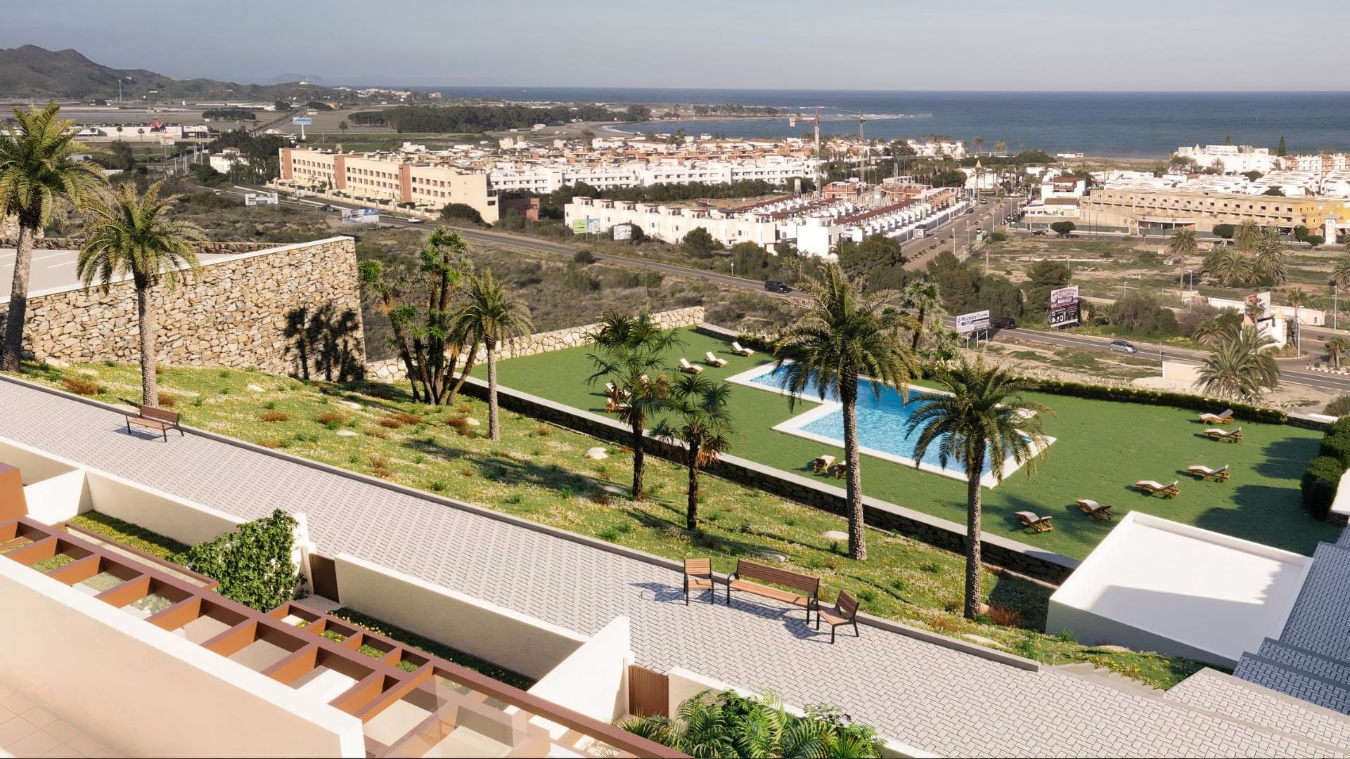 New Build Apartments with Sea Views in Vera Playa, AlmeríaDiscover this exceptional new residential development in Vera Playa, offering 27 modern apartments in its first phase. Designed to combine comfort, functionality, and spectacular Mediterranean views, this project is ideal for those seeking a home on the Costa de Almería with style and convenience.Modern Homes with Sea ViewsEach apartment has been thoughtfully designed to maximize natural light and outdoor living. Options include 1, 2, and 3-bedroom layouts, with ground floors featuring private gardens, middle floors with spacious terraces, and penthouses with private solariums. Thanks to the terraced design, all homes enjoy uncovered terraces with stunning views of the sea.Quality Finishes and Fully Equipped HomesEvery property comes fully furnished and equipped, ready to move in. Features include:Furnished kitchen with appliances includedComplete bathrooms with modern fittingsDucted air conditioning systemPrivate parking space and storage roomExclusive Community FacilitiesThe highlight of this residential complex is its communal swimming pool, surrounded by landscaped gardens, creating the perfect space to relax, sunbathe, and enjoy family time.Prime Location in Vera PlayaVera Playa is renowned for its long sandy beaches, relaxed lifestyle, and excellent amenities. The development is set in a quiet yet well-connected area with easy access to services and transport links. Key distances include:Beach: 700 mDesert Springs Golf Resort: 8 kmVera town centre: 5 kmGarrucha marina and restaurants: 6 kmMojácar Commercial Park: 10 kmAlmería Airport: 85 km (approx. 1 hour)High-speed AVE train station (under construction): 3 kmAn Ideal Home or Investment OpportunityWhether you are looking for a permanent residence, a holiday retreat, or a secure investment, these new build apartments in Vera Playa offer excellent value in one of Almería’s most desirable coastal destinations.Make Vera Playa your new home and experience the perfect combination of modern living, sea views, and Mediterranean lifestyle. Contact us today to schedule a visit and secure your dream property on the Costa de Almería.