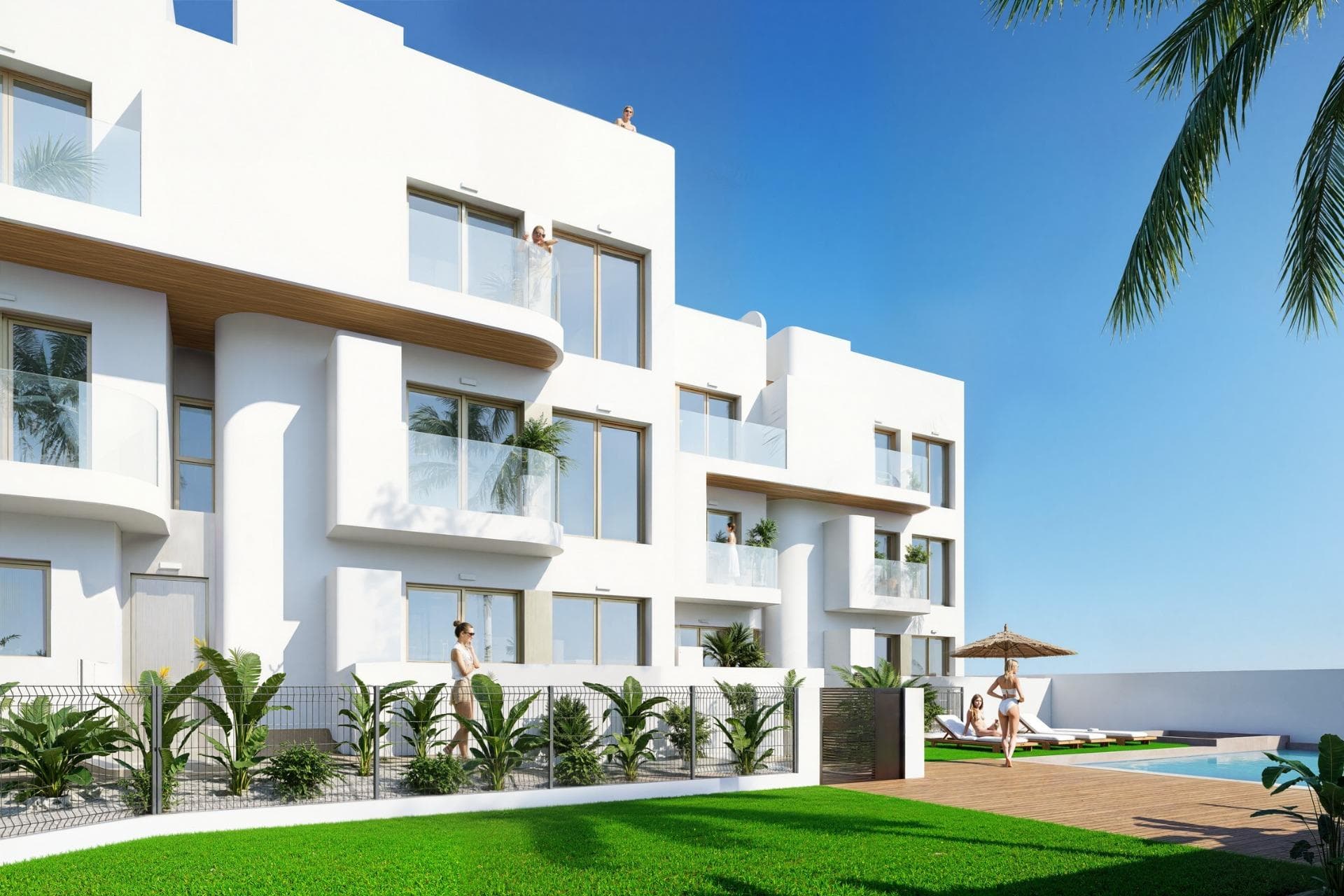 New Build Residential Complex in Los Alcázares on the Frontline of Serena GolfExclusive Living on the Costa CálidaDiscover this new residential development in Los Alcázares, perfectly located on the frontline of Serena Golf and just 1.3 km from the beaches of the Mar Menor. Nestled in the heart of the Costa Cálida, this project combines modern architecture, comfort, and exceptional surroundings. With excellent road connections, the complex is only 30 km from Murcia Airport (25 minutes) and 90 km from Alicante Airport (55 minutes), offering easy access to Cartagena, Murcia, and the Costa Blanca.Contemporary Homes with Exceptional DesignThe residential complex includes 18 elegant apartments and 7 exclusive villas, each designed to maximize space, light, and functionality. Residents will enjoy breathtaking views of the golf course and, from the upper floors, the sparkling waters of the Mar Menor.Choose from:Apartments with 2 or 3 bedrooms and 2 bathrooms, all with dual orientation and two terraces for all-day sunlight.Ground-floor apartments with private gardens.Middle-floor units with large terraces.Penthouses with two terraces, private solarium, and panoramic views.Detached villas on the frontline of golf, with 3 bedrooms, 2 bathrooms, basement, solarium, and private pool.Premium Features and AmenitiesEvery home is equipped with high-quality finishes and modern comforts, including:Parking space and storage roomAerothermal hot water systemPre-installed ducted air conditioningElectric shutters and full lighting packageFully fitted bathrooms with furniture and shower screensCommunal swimming pool and landscaped gardensElevator in the apartment blocksPerfect Location for Golf and Beach LoversSituated in a privileged enclave, the development is surrounded by the peaceful greenery of Serena Golf and lies just a short walk from the warm, shallow waters of the Mar Menor. This unique area offers year-round opportunities for swimming, sailing, paddleboarding, and other water sports, making it ideal for both relaxation and activity.Key distances:Beach (Mar Menor): 1.3 kmSerena Golf: Adjacent to the complexLos Alcázares town center: 2 kmCartagena: 22 kmMurcia city: 40 kmMurcia Airport: 30 km (25 minutes)Alicante Airport: 90 km (55 minutes)Secure Your Mediterranean LifestyleThis development in Los Alcázares offers the perfect combination of beach, golf, and modern living. Whether as a permanent residence, holiday retreat, or investment, it provides everything needed for an authentic Mediterranean lifestyle.Contact us today to arrange a visit and secure your new home on the Costa Cálida.