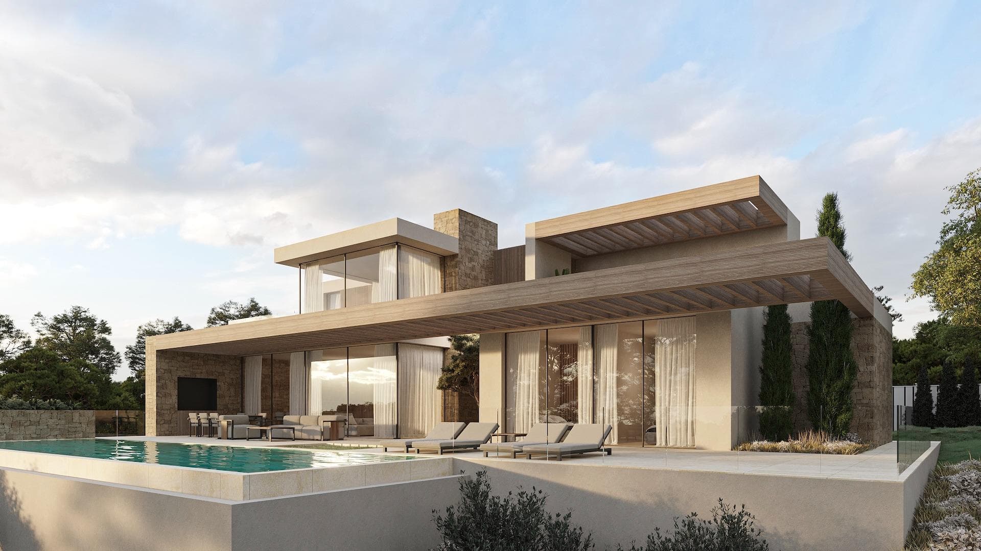 Contemporary Villa with Panoramic Sea Views in La Fustera, Benissa CostaThis exclusive new-build villa, designed by a renowned architect and developed by a local developer with more than 20 years experience, sits on an 800 m² plot just a few steps from La Fustera Beach.Blending Mediterranean warmth with contemporary elegance, the architecture combines natural stone, wood, and soft neutral tones, integrating seamlessly with the coastal landscape.With a total built area of 716 m² distributed over three levels - basement, ground floor, and first floor - the villa offers a perfect balance between functionality, design, and comfort.Basement LevelThe lower floor of 105.97 m² is designed for both practicality and leisure. It includes a fully equipped gym, laundry room, and technical areas, with the option to adapt additional spaces as a wine cellar, cinema, or multipurpose room. This level also houses the pool’s filtration system and water tanks, ensuring efficient management of all technical installations.Ground FloorThe main level, with 137.93 m², unfolds in a bright open-plan layout that captures the essence of Mediterranean living. The spacious living room, dining area, and kitchen open through large floorto-ceiling windows onto the main terrace and infinity pool, framing incredible panoramic sea views that define the character of this home.Two double bedrooms, a full bathroom, and a guest toilet complete this floor, providing comfort and functionality. Outside, a wooden pergola shades the outdoor lounge and dining areas, surrounded by lush gardens, sun terraces, and a 59.40 m² infinity pool that visually merges with the sea.First FloorThe upper level, with 70.19 m², is reserved for the master suite - a private retreat featuring a walk-in closet, en-suite bathroom, and a large private terrace with breathtaking views of the Mediterranean Sea. A second bedroom or office space completes this floor, which also provides access to a 25.02 m² solarium, ideal for relaxing under the sun and enjoying the serenity of the surroundings.Exterior and LocationLocated on a quiet residential street surrounded by modern villas, this property enjoys an exceptional position just a 3-minute walk from La Fustera Beach (150m), the Mandala Beach Bar &amp; Restaurant, and essential amenities such as supermarkets and local services.Designed with an emphasis on light, space, and seamless indoor-outdoor living, this villa embodies the modern Mediterranean lifestyle - elegant, relaxed, and in perfect harmony with its spectacular panoramic sea views.Secure your dream villa in La Fustera, Benissa Costa, and embrace the ultimate Mediterranean lifestyle with breathtaking sea views and unmatched comfort.