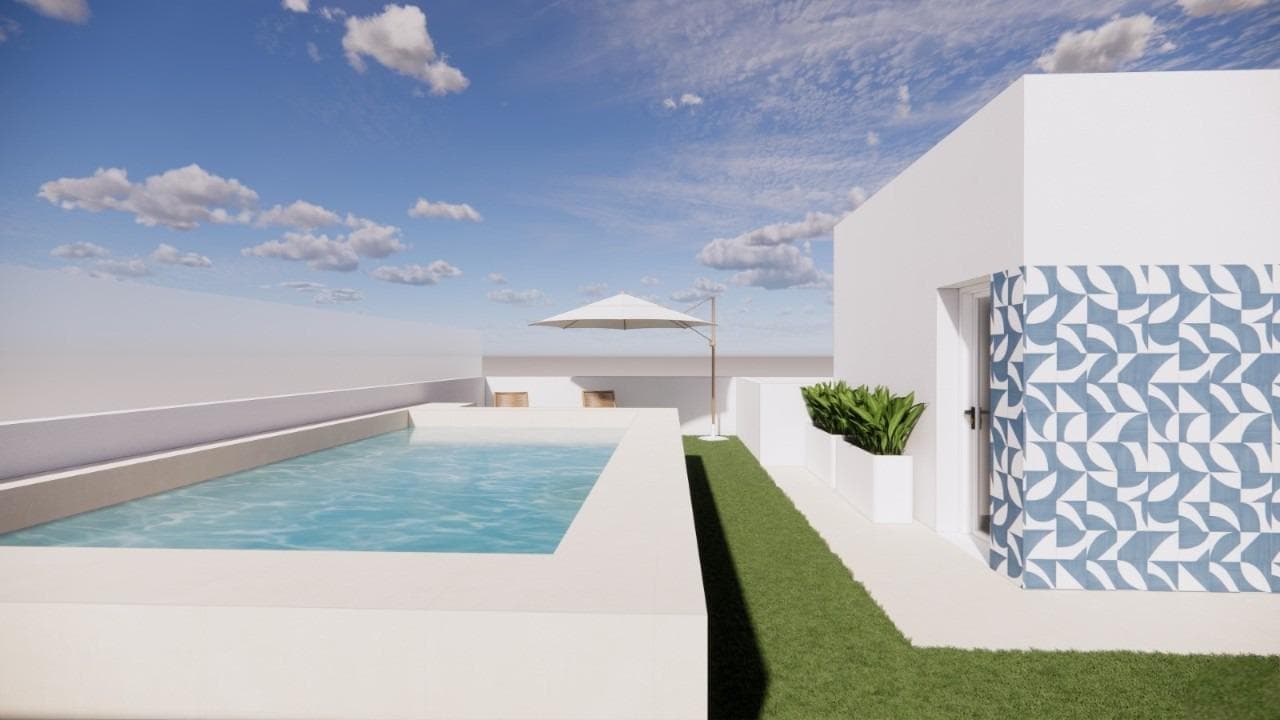 New Mediterranean apartments just 140 metres from the beach in Torre de la HoradadaExclusive seaside living on the Costa BlancaDiscover this new residential project in Torre de la Horadada, ideally located just 140 metres from the sea, between El Conde and El Puerto beaches and next to the marina. This exclusive development comprises just 8 modern Mediterranean-style apartments, offering a unique combination of coastal charm and contemporary comfort in one of the most sought-after locations on the southern Costa Blanca.Located in a quiet and picturesque coastal village, these homes are surrounded by essential amenities such as supermarkets, restaurants, cafés and shops, all within walking distance. The area is known for its relaxed atmosphere, crystal clear waters and family-friendly environment.Elegant design and quality finishesEach apartment has 1, 2 or 3 bedrooms and 1 or 2 bathrooms, carefully designed to maximise space and natural light. The interiors feature:Security entrance door for peace of mindFitted wardrobes in the bedrooms, fully lined and finishedModern bathrooms equipped with furniture, mirrors and shower screensPre-installation of ducted air conditioning for year-round comfortThese high-quality finishes create bright and functional spaces, perfect for both permanent residence and holiday use.Roof-top solarium with swimming pool and chill-out areaThe highlight of this development is the communal roof-top solarium, which is accessible by stairs or lift. Residents can enjoy a roof-top swimming pool, an outdoor kitchen area, barbecue and pergola-covered dining areas, and a sunbathing area with artificial grass. This exclusive rooftop oasis is the perfect place to relax under the Spanish sun.Prime location and excellent connectionsTorre de la Horadada is known for its stunning coastline, marina and lively promenade. The development offers easy access to nearby destinations:Beaches: 100 mLo Romero golf course: 7 kmSan Pedro del Pinatar: 5 kmMurcia-Corvera Airport: 40 minutes (55 km)Alicante Airport: 55 minutes (75 km)The beach house of your dreams awaitsWith its unbeatable location, elegant design and exceptional community amenities, this new boutique residential project in Torre de la Horadada is the perfect opportunity to enjoy the Mediterranean lifestyle.Contact us today to arrange a viewing and secure your new home just steps from the sea on the Costa Blanca.