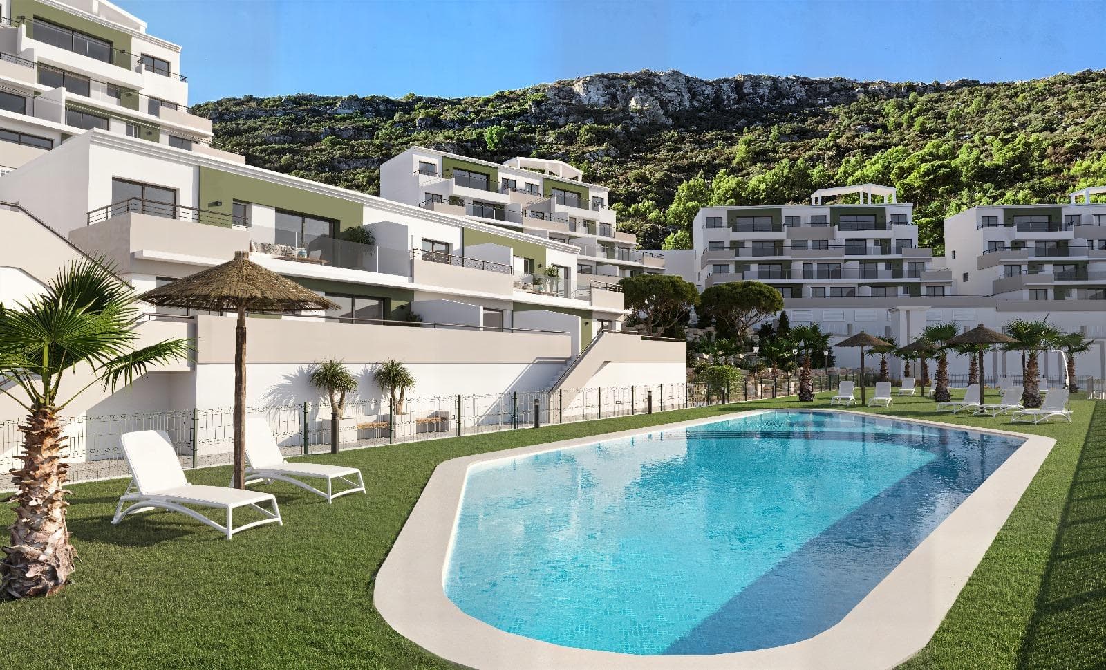 New Build Apartments with Sea Views in Xeresa Costa Blanca NorthModern Residential Community with Panoramic ViewsIntroducing an exceptional new build residential development in a private gated community in Xeresa, offering 1, 2 and 3 bedroom apartments with 1 or 2 bathrooms and stunning open views. Each home features a spacious terrace of over 15 m2, providing panoramic vistas of the orange groves, surrounding mountains or the Mediterranean Sea in the distance. Designed for comfort, light and natural surroundings, this development is ideal for those seeking a peaceful lifestyle close to the coast.Prime Location Close to Beaches and ServicesJust 3 km from the beach and only 1 km from the charming village of Xeresa, residents enjoy easy access to shops, cafes and essential services. The train station in Xeraco, located 3 km away, offers direct connections to Valencia city, while the popular coastal town of Gandia is less than 5 km from the complex, providing shopping centres, dining, leisure facilities and a beautiful marina.High Quality Homes Designed for Comfort and LightAll apartments are thoughtfully designed so that the main living areas benefit from direct natural light and exterior views. The open concept layout enhances space and creates a modern, harmonious atmosphere ideal for enjoying Mediterranean living. Homes include parking and storage room, elevator, pre installation of ducted air conditioning, fitted and equipped kitchens with induction hob, extractor hood, oven and dishwasher, plus premium Porcelanosa finishes throughout.Resort Style Community AmenitiesResidents can enjoy three spectacular swimming pools, including one with waterfalls and another tropical pool with hydromassage features. The community also offers beautifully landscaped gardens with walking paths, a fully equipped gym with cutting edge machines, multi purpose social club, relaxation areas with sun loungers, showers and parasols, and large green spaces designed for leisure and wellbeing.Distances to Points of InterestBeach 3 kmXeresa village centre 1 kmXeraco train station 3 kmGandia 5 kmValencia city 60 kmValencia Airport 70 kmGandia Marina 6 kmEnjoy Mediterranean Living in Nature and Near the SeaDiscover an exceptional opportunity to own a modern home with sea or mountain views in a peaceful yet well connected setting. Contact us today for more information or to schedule a viewing and secure your new home in Xeresa.