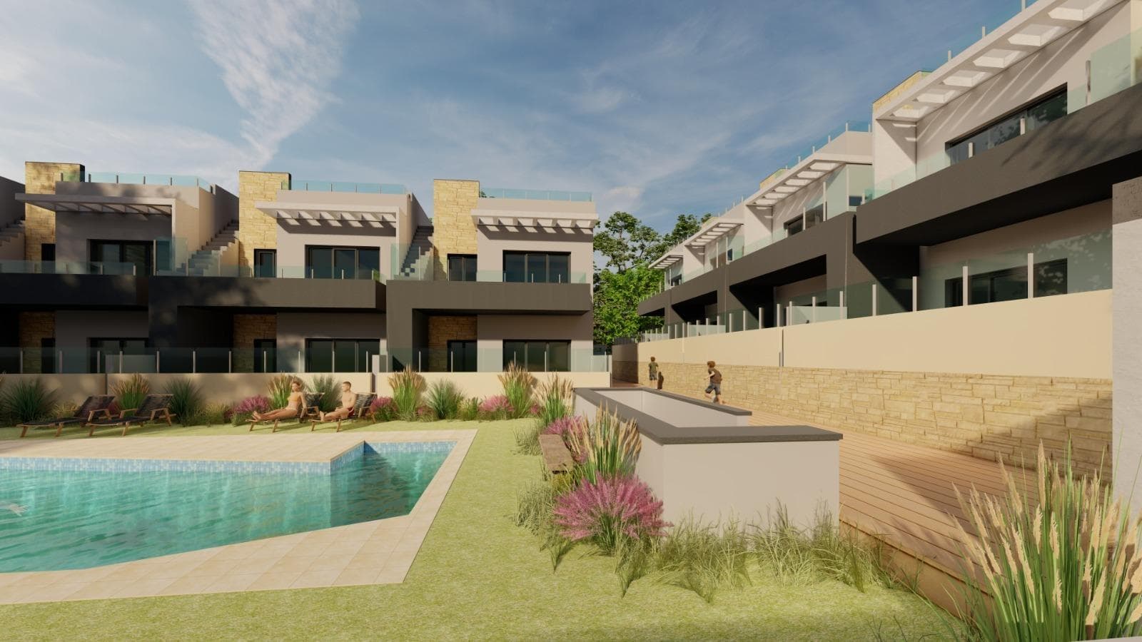 New Build Bungalows for Sale in Bigastro Modern Living on the Costa Blanca SouthExclusive Development of 14 Contemporary HomesDiscover this new residential project of 14 modern bungalows located in Bigastro, Alicante. Set in an expanding area of the town and within walking distance of the centre, this development offers comfort, style and excellent value in a peaceful Mediterranean environment. Each home is designed with high quality finishes and functional layouts ideal for both permanent living and holiday stays.Modern Homes with Choice of Ground or Top Floor LayoutsThe project offers spacious properties with 3 bedrooms and 2 bathrooms, including an ensuite in the master bedroom. Buyers can choose between ground floor bungalows with large private terraces or top floor units featuring a terrace plus a private rooftop solarium with open views. All homes include an underground parking space and a storage room, providing maximum convenience.Comfort, Design and Energy EfficiencyEach bungalow features an open plan kitchen integrated into the living room, built in wardrobes, a private terrace and preinstallation of ducted air conditioning. Hot water is supplied by an efficient aerothermal system, ensuring lower energy consumption. The development also includes a generous communal swimming pool surrounded by beautifully landscaped gardens, perfect for relaxing and enjoying the sunny climate of the Costa Blanca.Prime Location with Excellent ConnectivityBigastro is a charming town in the Vega Baja region, known for its tranquil atmosphere, local amenities and excellent transport links. From this residential area, residents can easily reachBigastro town centre 0.5 kmOrihuela 5 kmPlayas de Guardamar del Segura 15 kmCentro Comercial Zenia Boulevard 20 kmAeropuerto Internacional de Alicante 48 kmHospital Vega Baja 10 kmThe AP 7 motorway provides quick access to Alicante, Murcia and the surrounding coastal towns, making Bigastro an ideal location for both living and commuting.A Growing Area with All Essential ServicesBigastro offers supermarkets, schools, sports facilities, parks and a variety of local shops and restaurants. Its combination of convenience, peaceful surroundings and great connectivity has made it an increasingly popular residential choice for both locals and international buyers.Secure Your New Home in Bigastro TodayWhether you are searching for a modern holiday retreat or a comfortable year round residence, this new build project in Bigastro is an opportunity not to be missed. Contact us now for more information or to arrange a viewing.