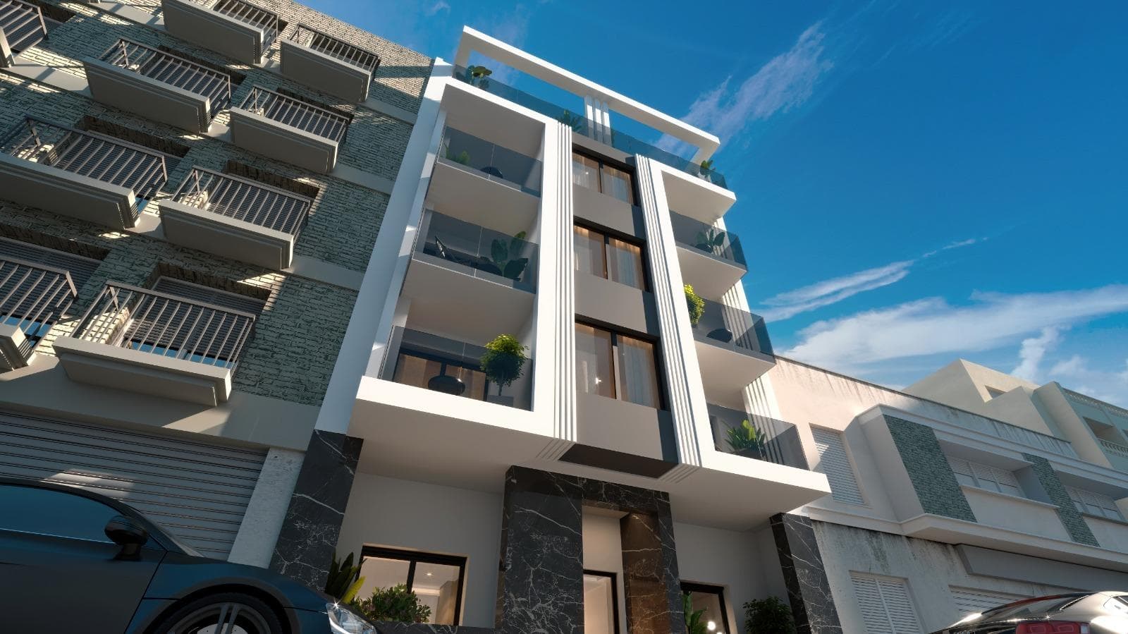 Modern New Build Apartments in the Heart of TorreviejaPrime Location Just 150 m from the SeaThis exceptional new development is located in the very centre of Torrevieja, just 150 m from the natural swimming pools and seafront promenade, and only 500 m from Playa del Cura. Surrounded by an extensive range of services including shops, supermarkets, parks, cafés and restaurants, the area offers everything you need within a short walk. Its combination of urban convenience and coastal tranquillity makes it one of the most attractive residential areas in the city.Contemporary Apartments With 1 and 2 BedroomsThe development offers modern apartments featuring 1 or 2 bedrooms and 1 or 2 bathrooms, including two exclusive penthouses with private solarium, barbecue and private pool. All homes are designed with open layouts that maximise natural light, incorporating spacious terraces and stylish American style kitchens.Each apartment includes a fully equipped kitchen with appliances, complete bathrooms with furniture, shower screens and underfloor heating, as well as interior lighting. There is also preinstallation for ducted air conditioning, ensuring year round comfort.Attractive Communal Areas for RelaxationResidents can enjoy excellent communal facilities designed for wellbeing and leisure. The ground floor features a refreshing communal pool and a relaxing sauna. The rooftop terrace offers a shared solarium, ideal for sunbathing and taking in the Mediterranean atmosphere.Enjoy a Unique Coastal and Natural EnvironmentTorrevieja is renowned for its mild Mediterranean climate, with an average annual temperature of 20 ºC, perfect for year round living. The city is home to the famous salt lakes and the protected Natural Park of La Mata and Torrevieja, located just 4 km from the development. With its vibrant pink and green lagoons, scenic walking routes and diverse wildlife, it provides a healthy and inspiring natural setting.Distances to Key Points of InterestPuerto Deportivo de Torrevieja 1 kmParque Natural de La Mata 4 kmVillamartin Golf 8 kmAlicante Airport 45 kmMurcia Airport 60 kmLive the Mediterranean LifestyleSecure your modern home in one of the most sought after coastal cities in the Costa Blanca. Contact us today to schedule a visit and reserve your place in this outstanding new development.
