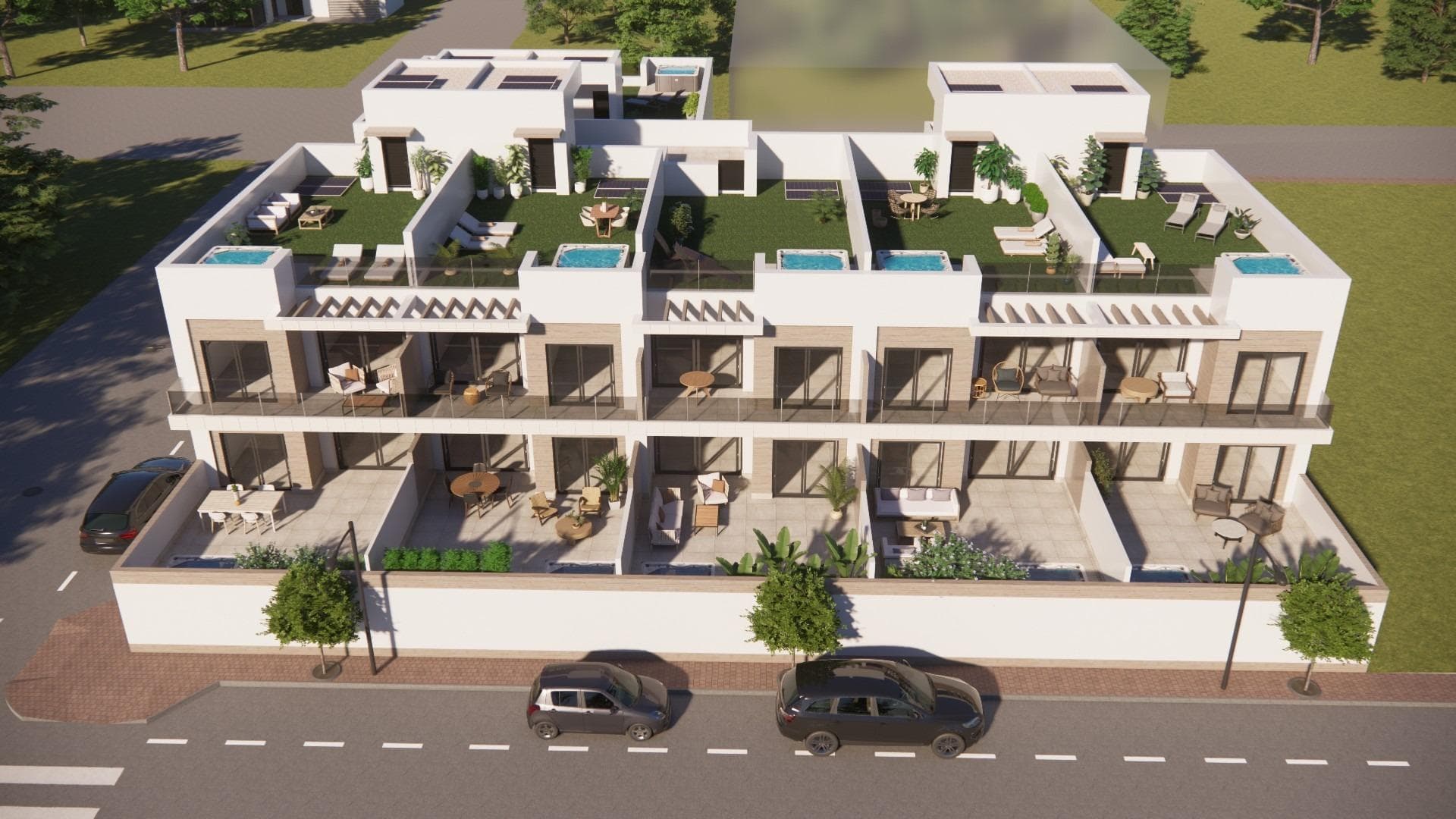 New Build Apartments in Rojales Close to Golf and BeachesModern Living in a Growing Area of RojalesThis new residential development is located in a modern expansion area of the charming town of Rojales, in the heart of the Costa Blanca South. The project consists of 14 new build homes in its first phase, designed to offer comfort, quality and an excellent location. The residential area allows easy walking access to all daily services such as supermarkets, restaurants, banks and pharmacies, making it ideal for both permanent living and holiday use.Choice of Ground Floor or Top Floor HomesThe development offers contemporary apartments with 2 bedrooms and 2 bathrooms, including a master bedroom with en suite bathroom. Buyers can choose between ground floor properties with spacious private terraces, perfect for outdoor living, or top floor homes featuring a terrace and a private solarium ideal for sunbathing and relaxing. Some of the top floor apartments are accessible by lift, adding extra convenience and accessibility.Quality Finishes and Energy EfficiencyAll homes are built with high quality materials and modern specifications. The bathrooms include underfloor heating, fitted furniture with mirrors and shower screens. Kitchens are fully furnished and equipped with electrical appliances, offering a modern and functional design. Motorised shutters are included, along with pre installation for ducted air conditioning. Each property also benefits from the installation of 1 kW photovoltaic solar panels, contributing to improved energy efficiency and reduced running costs and Preinstallation for a private jacuzzi.Parking and Community ComfortEvery home includes a private parking space in the underground garage, providing security and comfort. The residential design focuses on practicality and modern living, offering a peaceful environment in a well planned new urban area of Rojales.Rojales Lifestyle and SurroundingsRojales is a traditional Spanish town known for its friendly atmosphere and excellent quality of life. It offers all essential services, as well as a nearby natural park ideal for walking and outdoor activities. The area is especially popular with golf enthusiasts, with La Marquesa Golf Course located less than 2 km away and two additional golf courses within a short drive. The blue flag beaches of Guardamar del Segura are only 7 km away, offering long sandy beaches and a beautiful promenade. Water parks and leisure facilities in Rojales and Torrevieja are also close by.Distances to Main Points of InterestLa Marquesa Golf Course: 2 kmGuardamar beaches: 7 kmTorrevieja: 12 kmAlicante Airport: 45 kmMurcia Corvera Airport: 55 kmYour New Home on the Costa BlancaThese new build apartments in Rojales offer an excellent combination of location, quality and lifestyle. Contact us today to receive more information or to arrange a viewing and secure your new home on the Costa Blanca South.