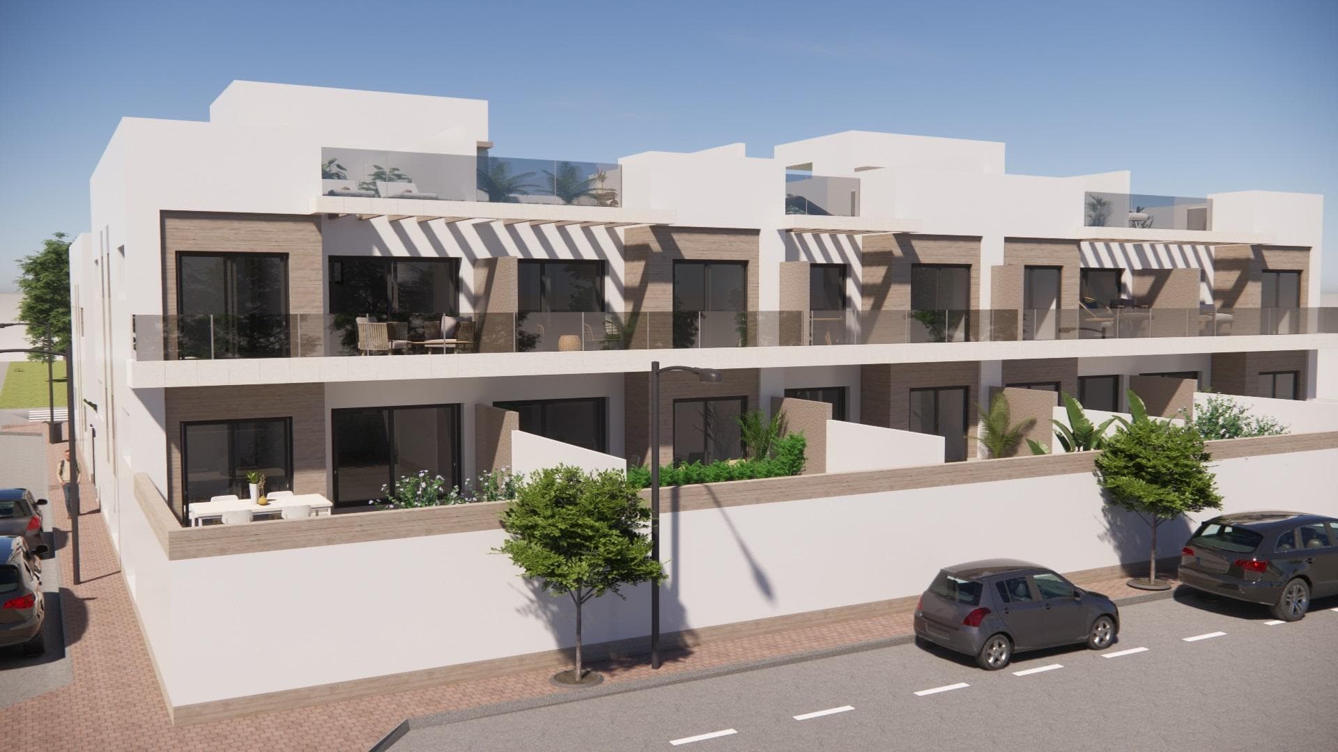 New Build Apartments in Rojales Close to Golf and BeachesModern Living in a Growing Area of RojalesThis new residential development is located in a modern expansion area of the charming town of Rojales, in the heart of the Costa Blanca South. The project consists of 14 new build homes in its first phase, designed to offer comfort, quality and an excellent location. The residential area allows easy walking access to all daily services such as supermarkets, restaurants, banks and pharmacies, making it ideal for both permanent living and holiday use.Choice of Ground Floor or Top Floor HomesThe development offers contemporary apartments with 2 bedrooms and 2 bathrooms, including a master bedroom with en suite bathroom. Buyers can choose between ground floor properties with spacious private terraces, perfect for outdoor living, or top floor homes featuring a terrace and a private solarium ideal for sunbathing and relaxing. Some of the top floor apartments are accessible by lift, adding extra convenience and accessibility.Quality Finishes and Energy EfficiencyAll homes are built with high quality materials and modern specifications. The bathrooms include underfloor heating, fitted furniture with mirrors and shower screens. Kitchens are fully furnished and equipped with electrical appliances, offering a modern and functional design. Motorised shutters are included, along with pre installation for ducted air conditioning. Each property also benefits from the installation of 1 kW photovoltaic solar panels, contributing to improved energy efficiency and reduced running costs and Preinstallation for a private jacuzzi.Parking and Community ComfortEvery home includes a private parking space in the underground garage, providing security and comfort. The residential design focuses on practicality and modern living, offering a peaceful environment in a well planned new urban area of Rojales.Rojales Lifestyle and SurroundingsRojales is a traditional Spanish town known for its friendly atmosphere and excellent quality of life. It offers all essential services, as well as a nearby natural park ideal for walking and outdoor activities. The area is especially popular with golf enthusiasts, with La Marquesa Golf Course located less than 2 km away and two additional golf courses within a short drive. The blue flag beaches of Guardamar del Segura are only 7 km away, offering long sandy beaches and a beautiful promenade. Water parks and leisure facilities in Rojales and Torrevieja are also close by.Distances to Main Points of InterestLa Marquesa Golf Course: 2 kmGuardamar beaches: 7 kmTorrevieja: 12 kmAlicante Airport: 45 kmMurcia Corvera Airport: 55 kmYour New Home on the Costa BlancaThese new build apartments in Rojales offer an excellent combination of location, quality and lifestyle. Contact us today to receive more information or to arrange a viewing and secure your new home on the Costa Blanca South.