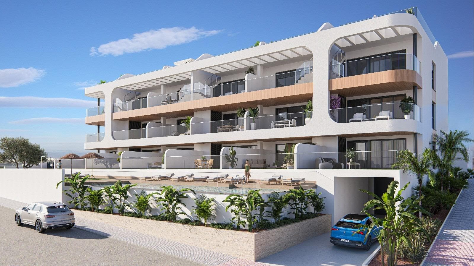 New Build Apartments in Benijofar Modern Living in a Prime LocationExclusive New Development on the Costa Blanca SouthThis new residential development consists of 18 modern apartments located at the entrance of Benijofar, within walking distance of the town centre. Set in one of the fastest growing areas of the Costa Blanca South, the project combines contemporary architecture, quality materials and a strategic location, ideal for both permanent living and investment.Apartment Types to Suit Every LifestyleThe development offers spacious apartments with three bedrooms and two bathrooms, including one ensuite. Buyers can choose between ground floor homes with large terraces and private gardens, middle floor apartments with generous terraces, or penthouses with terrace and private solarium. The solarium include pre installation for a summer kitchen, perfect for enjoying the Mediterranean climate.Modern Design and High Level ComfortEach apartment has been carefully designed to provide bright and open living spaces with a modern and functional layout. The homes feature an open plan living and dining area, a fully fitted kitchen with upper and lower cabinets, and high quality finishes throughout. The bedrooms are spacious and comfortable, while the bathrooms are fitted with modern materials and elegant details.The residential complex includes a communal swimming pool and landscaped gardens, creating a relaxing environment for residents. All homes are equipped with pre installation for ducted air conditioning and heating, exterior carpentry with thermal break and double glazing, aerothermal system for hot water, and a reinforced security entrance door. Each apartment also includes a private parking space and storage room in the basement, with lift access to all floors.Benijofar A Charming Town with Full ServicesBenijofar is a well established Spanish town that offers a perfect balance between traditional charm and modern living. The town centre features local shops, supermarkets, pharmacies, restaurants and a welcoming atmosphere all year round. Nature lovers can enjoy nearby green areas and walking routes, while golf courses and leisure facilities are just a short drive away.Excellent Connections and Key DistancesGuardamar del Segura beaches are approximately 9 km away. La Finca Golf and La Marquesa Golf courses are around 6 km from the development. Water parks in Rojales and Torrevieja are located at approximately 4 km and 12 km. Zenia Boulevard shopping centre is about 17 km away. Alicante International Airport is approximately 35 km, offering regular flights across Europe.An Ideal Home or Investment OpportunityThanks to its modern design, excellent location and strong rental demand in the area, these apartments are ideal as a permanent residence, holiday home or smart investment on the Costa Blanca.Contact Us TodayDiscover your new apartment in Benijofar. Contact us now for more information or to arrange a private viewing.