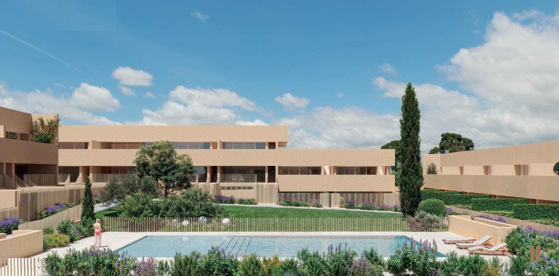 New Build Residential Apartments in Los Balcones, TorreviejaModern Homes in a Prime Residential AreaDiscover this attractive new build residential complex located in Los Balcones, one of the most popular and established neighborhoods on the outskirts of Torrevieja. Set in a peaceful environment with excellent access to all essential services, this development is just 4 km from the sandy beaches of the Costa Blanca. Los Balcones is known for its relaxed atmosphere, wide streets, green areas and proximity to hospitals, supermarkets, restaurants and shopping centers, making it ideal for year round living or holiday use.Contemporary Apartments with Private Outdoor SpacesThe complex consists of 52 modern apartments built on a total surface of 6700 m2. Each property includes a private parking space and a storage room in the underground. The homes offer 2 or 3 bedrooms and 2 bathrooms, one of them en suite.Buyers can choose between ground floor apartments with a private garden or upper floor homes with a spacious terrace and a private solarium. These layouts are designed to maximize natural light and provide comfortable indoor and outdoor living spaces to enjoy the Mediterranean climate all year round.Communal Areas Designed for RelaxationThe project is arranged into four blocks surrounding a large central communal area. This green heart of the development features a swimming pool with a dedicated children area and beautifully landscaped gardens. These shared spaces are perfect for relaxation, socializing and family time in a safe and friendly environment.Quality Features and Energy Efficient DesignEach apartment is built to modern standards and includes pre installation of ducted air conditioning, an aerothermal hot water system for improved energy efficiency, exterior lighting and double glazed exterior carpentry. The kitchens come fully furnished, offering a functional and stylish space for daily living.These features ensure a high level of comfort, low maintenance and reduced energy consumption, making the homes both practical and sustainable.Excellent Location Near Beaches and GolfLos Balcones offers a strategic location close to many points of interest. The beaches of Torrevieja are approximately 4 km away. Several renowned golf courses such as Villamartin Golf, Las Ramblas Golf and Campoamor Golf are within 10 to 15 km. The University Hospital of Torrevieja is less than 2 km away, adding convenience and peace of mind.Torrevieja town center is around 5 km away, connected by bus with Los Balcones, where you will find a wide range of shops, restaurants, cultural venues and a lively marina. Alicante International Airport is located about 42 km away, providing easy international connections. The port of Torrevieja is approximately 6 km away.Ideal for Living or InvestmentWith its modern design, excellent communal areas and prime location near beaches, golf and services, this new residential complex in Los Balcones Torrevieja is perfect as a permanent residence, holiday home or investment opportunity.Contact us today for more information or to arrange a viewing of these new build apartments in Los Balcones, Torrevieja.