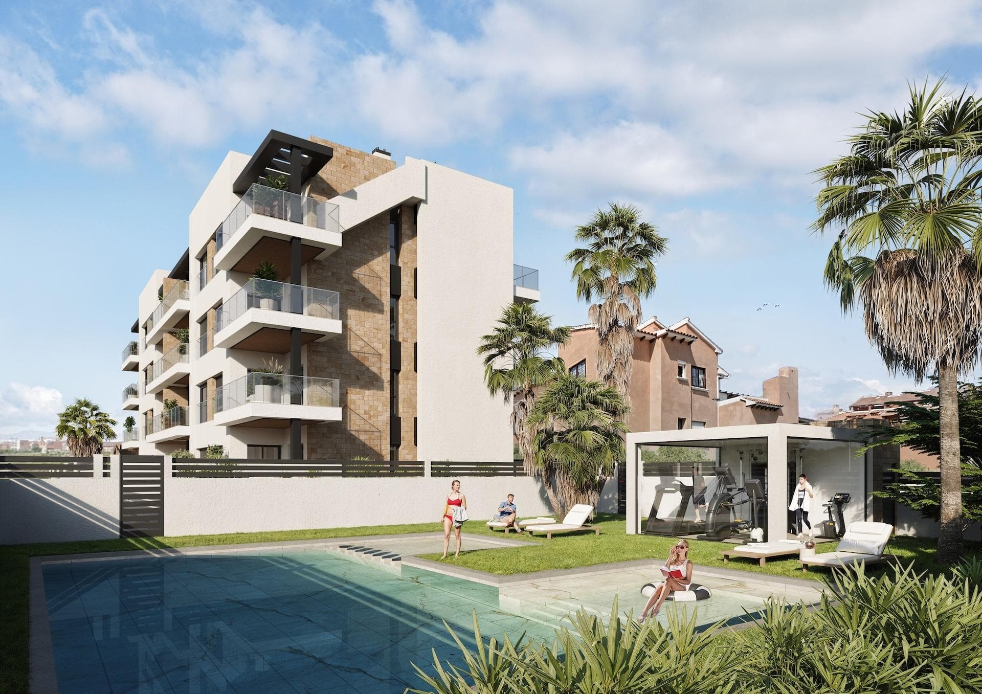 New Scandinavian Style Homes in Aguas Nuevas TorreviejaExclusive New Residential DevelopmentWelcome to this exciting new residential project located in Aguas Nuevas, one of the most desirable areas of Torrevieja. This modern development offers a total of 31 homes, including 16 stylish apartments and 15 spacious villas, all designed with high quality materials and layouts adapted to contemporary Mediterranean living. The project combines comfort, design and an excellent location close to the sea and all daily services.Scandinavian Inspired Design and Natural LightThe homes are inspired by Scandinavian architecture, featuring open plan interiors, clean lines and large windows that flood every space with natural light. This design creates bright, airy and welcoming homes with a strong sense of space and comfort, ideal for both permanent living and holidays on the Costa Blanca.Modern Apartments with Private Outdoor AreasThe apartments offer 2 bedrooms and 2 bathrooms, including a master bedroom with ensuite bathroom. Ground floor units enjoy private gardens, while middle floor apartments and penthouses feature generous terraces perfect for outdoor dining and relaxation. All apartment blocks are equipped with lifts, ensuring comfort and accessibility for all residents.Spacious Villas with Private PoolThe villas offer 3 bedrooms and 3 bathrooms distributed over two floors plus a private solarium. Each villa includes a private swimming pool and underfloor heating powered by aerothermal energy, providing comfort and energy efficiency throughout the year. These homes are ideal for those seeking privacy, space and a premium lifestyle close to the beach.Quality Features and Communal AreasAll homes include electric blinds, armored entrance doors, fully fitted bathrooms with furniture, mirror and electric towel rail, aerothermal system for hot water, fully installed ducted air conditioning, private parking and an interior lighting pack. The communal areas include a beautiful swimming pool, a fully equipped gym and convenient parking spaces for cars and bicycles, encouraging an active and relaxed lifestyle.Prime Location in TorreviejaAguas Nuevas is a well established residential area known for its excellent infrastructure, supermarkets, restaurants and proximity to the coast. The beach is just 0.8 km away, while the lively center of Torrevieja with its promenade, marina and leisure options is only a few minutes by car or bus. The area enjoys a healthy Mediterranean climate and is surrounded by natural spaces and salt lakes.Distances to Points of InterestBeach 0.8 kmTorrevieja Marina 3 kmLa Mata Beach 2.5 kmLas Salinas Natural Park 2 kmVillamartin Golf 10 kmAlicante Airport 42 kmYour New Home on the Costa BlancaThis new development in Aguas Nuevas offers an excellent opportunity to purchase a high quality home at a competitive price in one of Torrevieja’s most sought after areas. Contact us today to receive more information or arrange your visit and secure your new home by the Mediterranean.