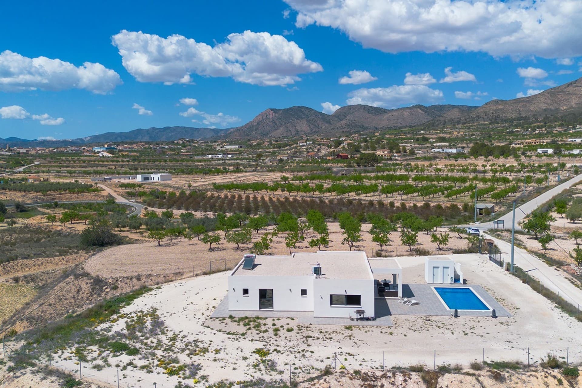 Do you dream of peace, space and luxury in the sun? This beautiful new-build villa in charming Macisvenda offers it all.

Located on a spacious plot of 10,536 m², you can enjoy ultimate privacy, beautiful views and the freedom to make the outdoor life completely your own. The modern architecture, combined with high-quality finishing, ensures a comfortable and stylish living environment.

 

Layout of the house:

 

•  3 spacious bedrooms, each with lots of natural light and a beautiful view

 

•  2 modern bathrooms with luxurious finish and massage bath or walk-in shower. There is also an extra shower and toilet in the outbuilding near the pool.

 

•  Open living/dining room with direct access to the terrace and pool

 

•  Sleek, fully equipped kitchen

 

Step outside and be amazed by the beautiful 32 m² private swimming pool, perfectly positioned to enjoy the sun and the view of the surrounding nature.

 

Whether you are looking for a permanent home, a luxury holiday retreat or a valuable investment - this villa offers all the ingredients for comfortable living in an idyllic setting.

 

Key features:

 

New build – ready to move in

 All on one level, no stairs.

 Large plot with many possibilities

 Complete privacy

 Swimming pool, terrace and modern finish. Only a few minutes from amenities and approx. 50 minutes from the coast

Request a viewing today and be surprised by this unique place.

 

