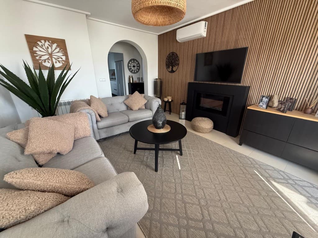 Stunning 3 Bed 2 Bath Golf Apartment. WOW! A Rare Gem on the Market – 3 Bed, 2 Bath First-Floor Apartment with Stunning Golf Course ViewsWe are absolutely thrilled to showcase this exceptional and rarely available three-bedroom, two-bathroom first-floor apartment, perfectly positioned to enjoy stunning, uninterrupted views across the golf course. Upgraded to an impressive standard by the current owners and sold fully furnished, this property is a rare find and offers the perfect blend of style, comfort, and functionality. Whether you're seeking a full-time residence or a luxurious holiday retreat this apartment ticks every box.As you step inside, the attention to detail and thoughtful upgrades are immediately clear. The stylish living area is tastefully decorated with a feature wall, modern fireplace, and brand-new air-conditioning unit. It opens seamlessly onto an expansive east-facing terrace, ideal for catching the morning sun and enjoying tranquil outdoor living. The terrace has been fully enclosed with sleek sliding doors, creating a year-round space currently used as a dining area — a fantastic extension of the living space that takes full advantage of the breath-taking golf course views.The made-to-measure kitchen has been upgraded to a high standard, featuring an American-style fridge freezer, black sink, integrated oven, microwave, and dishwasher. It opens out to a fully enclosed utility area with a washing machine and built-in units, offering excellent additional storage and practicality.The master bedroom is a true retreat, with patio doors opening directly onto the terrace, bringing in natural light and golf course views. It also benefits from air conditioning, ceiling fan, built-in wardrobes, and a sleek, modern en-suite bathroom complete with a walk-in shower. The second double bedroom also offers comfort and style, with built-in wardrobes, air conditioning unit and ceiling fan.A true rarity on this resort, the third bedroom provides even more versatility — ideal for guests, as a home office, or as an additional sleeping space.Throughout the home, all windows are fitted with mosquito nets to ensure a peaceful and pest-free environment. The internal doors have been upgraded to a crisp white finish, complementing the modern interior design. Every air conditioning unit in the apartment is brand new, offering efficient cooling and peace of mind for years to come.Completing the package is a private storage unit located in the secure underground garage, along with a designated parking space accessed via fob entry.This is a truly special opportunity to own a beautifully upgraded and rarely available east-facing apartment in one of the resort’s most desirable locations. Opportunities like this don’t come along often — act quickly and arrange your viewing today before it’s gone.