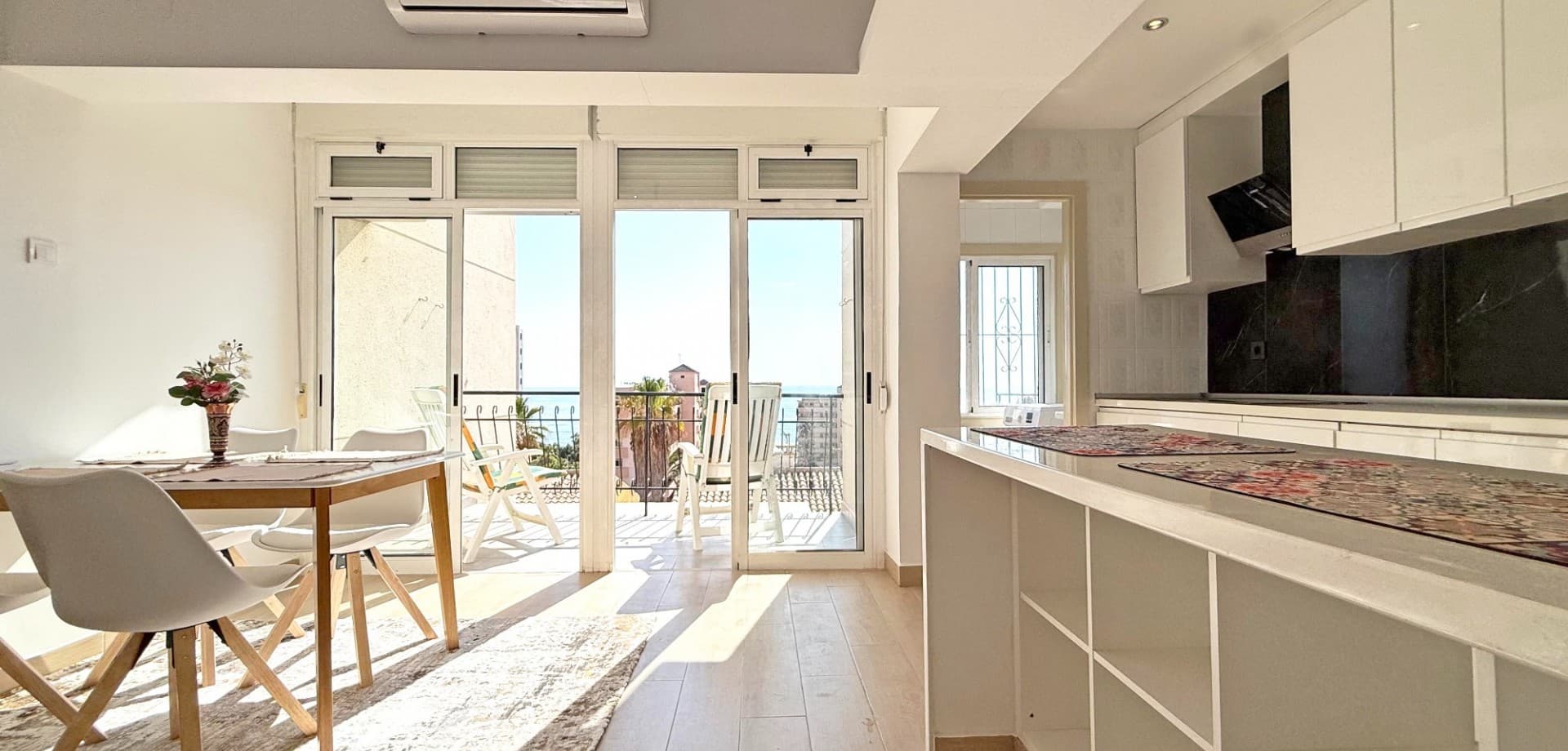 Discover this beautifully renovated top-floor apartment, ideally located in a gated community just a short stroll from the golden sands of La Mata Beach and the iconic Torre del Moro park.This stylish 1-bedroom, 1-bathroom home is move-in ready and offers a unique blend of comfort, design, and breathtaking views. The interior has been fully modernised and comes with brand-new, high-quality furniture included—perfect for immediate enjoyment or rental.The apartment features two balconies, allowing you to enjoy sun and shade throughout the day. From the front balcony, take in panoramic views of the Mediterranean Sea. For even more impressive vistas, head up to your private roof terrace, where you'll enjoy sweeping views of the sea and Torre del Moro — ideal for sunbathing, entertaining, or simply relaxing in peace.Key Features:1 spacious bedroom with natural light1 modern bathroomTop-floor location in a secure gated communityBalconies facing two directions – front with panoramic sea viewsPrivate roof terrace with stunning Mediterranean & Torre del Moro viewsUnderground parking includedBeautiful communal pool area with lush surroundingsFully furnished with brand-new modern furnitureJust a short walk to La Mata beach, restaurants, and local amenitiesThis is a rare opportunity to own a turnkey property in one of Torrevieja’s most sought-after coastal locations.