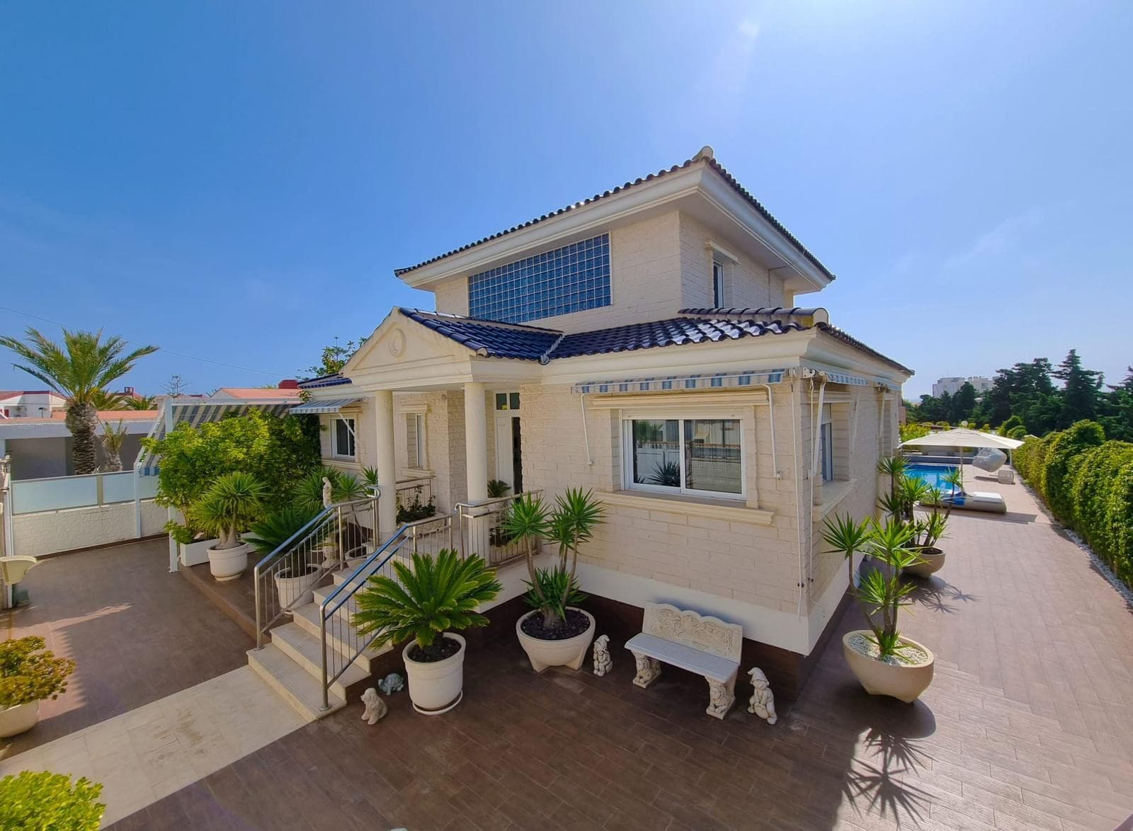 REFERENCE: 012



Property information

Luxury villa for sale near the sea in La Mata, Costa Blanca, Spain.A spacious modern house with an area of 469 m2 has a plot of 790 m2, on which there is a heated swimming pool with a relaxation area, parking and a barbecue area. The villa itself is built on several levels and has 5 bedrooms and 4 bathrooms, each of which is designed in its own unique style and equipped with everything necessary for comfort.In addition, future owners will have a pleasant surprise in the form of their own cinema room and the presence of wet and dry saunas, which allows for diversified leisure time for each family member and friends. There is also a large dressing room.There is underfloor heating in the basement and both saunas can be turned on by timer. Also very important to notice, that on both levels where bedrooms are located, separate climate control.La Mata is a magnificent area located in the south of Orihuela Costa. Mesmerizing seascapes and a mild Mediterranean climate make La Mata a favourite place to live and relax among Europeans. The existing atmosphere of lightness made this place one of the best on the coast.In the immediate vicinity of the villa you will find magnificent sandy beaches, restaurants and bars, as well as absolutely everything you need for the highest level of living and a great holiday. The nearest international airport is Alicante, 30 minutes' drive away.



VIDEO

