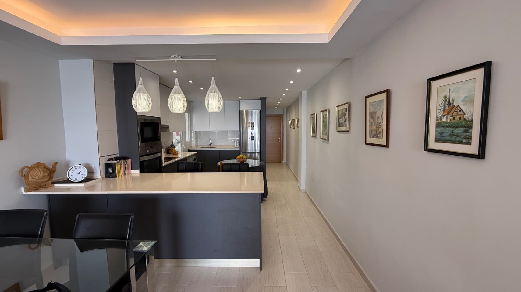 Fully Renovated front line apartment with 3 bedrooms.Discover the perfect blend of luxury, comfort, and unbeatable location with this fully refurbished, move-in-ready apartment located right on the beachfront in the heart of Torrevieja. With breathtaking panoramic sea views, modern high-end finishes, and elegant design, this home offers an exceptional living experience just steps from the Mediterranean.Prime first-line location – Enjoy unobstructed views of the sparkling sea from your living room and master bedroomsFully renovated throughout – Every detail has been meticulously updated, including flooring, windows, plumbing, and electricsContemporary open-plan living – Bright and spacious living-dining area with floor-to-ceiling windows that flood the space with natural lightModern kitchen – Sleek, fully equipped kitchen with integrated appliances and clean, minimalist design2 elegant master bedrooms – Each offering ample space, built-in wardrobes, and stunning sea views1 guest bedroom – Ideal for visitors or as a stylish home office1 luxurious bathroom – Featuring modern fixtures, a walk-in shower, and premium finishesPrivate balcony or terrace– The perfect place to relax and enjoy the sunrises over the MediterraneanLive the Mediterranean DreamThis property is ideal as a permanent home, a luxurious holiday retreat, or a high-yield rental investment thanks to its unbeatable beachfront location and modern design. Located within walking distance to shops, restaurants, cafes, and all essential services, you’ll have everything you need right at your doorstep.Don’t miss your chance to own this rare gem in Torrevieja — where every day feels like a vacation. 