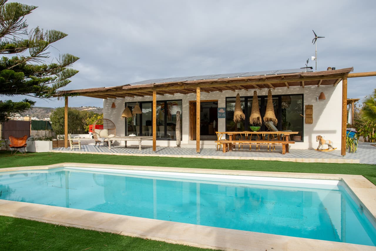 FOR SALE AFTER JULY 2026 A well crafted renovated finca in the countryside, close to amenties, but with tranquility. A business making money and growing potential.https://www.youtube.com/watch?v=2QdJry0Hf2E&list=RD2QdJry0Hf2E&startradio=1Over 7.8 million views AND GROWINGEco friendly, low cost. Own electricity, so no bills. Grossing 27k first year in August alone, 19k in September 2023. High revenue potential.Featuring barbecue facilities and views of pool, the finca is a successful money generater in Jávea, 1.6 km from Playa del Arenal.This finca features a main house of 2 bedrooms, lounge, kitchen, terrace and solarium, with a further 4 bedrooms seperate in the outside guest house accomidation. It has a private pool, a garden and private parking. All rooms are fitted with a patio with views of the garden. Offering a terrace, all units are air conditioned and feature a dining area and a seating area with a cable flat-screen TV. With a private bathroom equipped with a shower and a hair dryer, units at the finca also have free WiFi. At the finca, the units have bed linen and towels. There is a snack bar and lounge. Guests at the finca will be able to enjoy activities in and around Jávea, like snorkelling, cycling and hiking. Playa de Muntanyar is 1.8 km from the finca, while Platja de la Grava is 2.7 km away. The nearest airport is Alicante–Elche Miguel Hernández Airport, 102 km from the accommodation.