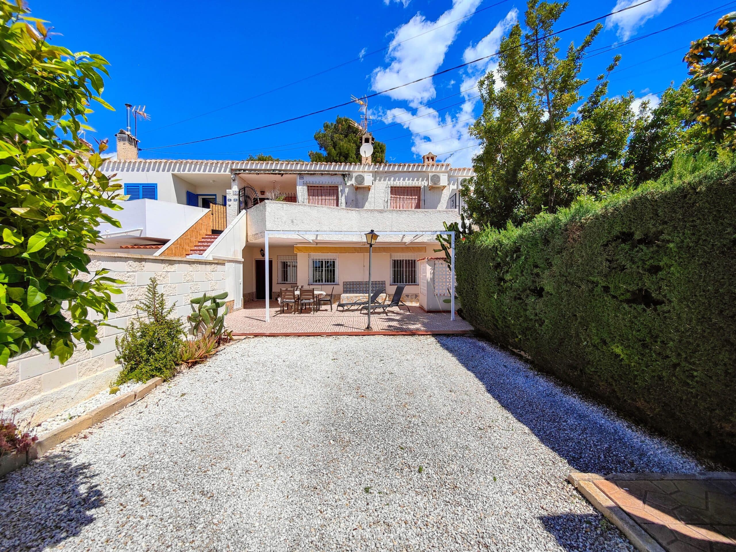 Stunning renovated south facing ground floor bungalow for sale in one of the most sought-after areas of Orihuela Costa: La Regia. Boasting a 135 m² south-facing private garden, it's the perfect spot to enjoy the Mediterranean lifestyle all year round.The property features 3 bedrooms with built-in wardrobes, a fully equipped bathroom with shower, an independent kitchen, and a spacious living-dining area with a fireplace, creating a warm and welcoming atmosphere.Recent improvements include new interior carpentry and aluminum double-glazed windows, offering better thermal and acoustic insulation.It is sold furnished, ready to move into.Additional features include a storage room in the garden, off road parking and a generous outdoor space perfect for dining, relaxing, or even installing a pool.Located in a quiet residential area yet close to all amenities, beaches, shopping centers, and golf courses, this is an excellent opportunity for a permanent residence, holiday home, or investment.Do not miss the chance to buy this amazing 3 bedroom south facing ground floor bungalow in La Regia - Orihuela Costa.