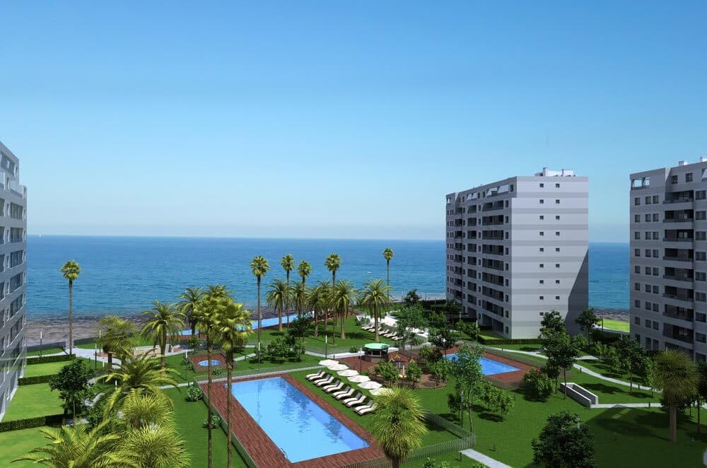 1 LINE PENTHOUSE FOR SALE IN PUNTA PRIMA, ORIHUELA COSTAWelcome to Posidonia, the exclusive residence in Punta Prima! 3 bedroom, 2 bathroom penthouse for sale on 1 sea line with panoramic sea views in the exclusive Posidonia residence. This spacious 126 m2 apartment has all the amenities you need to live comfortably. It consists of three spacious bedrooms, perfect for accommodating a family or receiving guests. Each of them is designed with attention to detail and offers a cozy and peaceful environment to rest.The apartment also has two elegant and modern bathrooms, equipped with all the necessary facilities to meet your daily needs. Whether you want to take a refreshing shower in the morning or relax in a hot bath at the end of the day, you will find everything you need for your comfort here.One of the outstanding features of this apartment is its 24 m2 terrace with panoramic sea views. This outdoor space is perfect for enjoying the weather and relaxing outdoors. You can take advantage of it to sunbathe, enjoy an outdoor dinner with friends and family or simply enjoy the panoramic views of the city.In addition, this apartment has a private parking space, giving you the peace of mind of knowing that you will always have a safe place to park your vehicle.In short, this 126 m2 apartment is an excellent option for those looking for comfort, space and all the amenities necessary for a modern life. Whether you are looking for a place to live or an investment, this apartment has everything you need and more.Posidonia is a new apartment development that offers a privileged location in Torrevieja, with direct access to the beach. This residential has high-quality apartments, designed with the comfort and convenience of its residents in mind.The apartment for sale has large terraces that will allow you to enjoy the views of the Mediterranean Sea and Punta Prima beach. The south orientation guarantees excellent natural lighting throughout the day.The homes in Posidonia have been built with top quality materials, giving you a cozy and elegant atmosphere. In addition, you will be able to enjoy the communal areas of the residential complex, which include well-kept gardens and a communal swimming pool.For your convenience, each apartment comes with an underground parking space and a storage room, ensuring additional space for your belongings.Don't miss the opportunity to live in this exclusive residential complex on the seafront, with all the amenities you need to enjoy Mediterranean life. Contact us today and make this apartment your new home in Punta Prima!