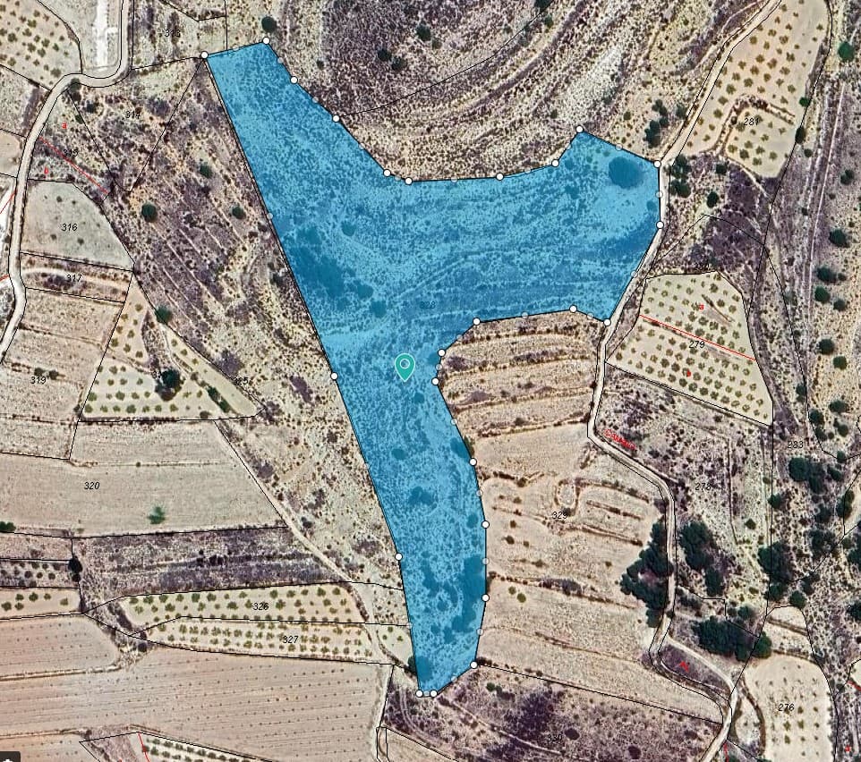 Lovely plot located approximately 5 minutes from the town of Pinoso offering beautiful views over the surrounding vineyards orchards and Regional Park. The plot comes with irrigation water included in the price, this is delivered on the mains pressure and can be used for washing bathing cleaning etc - officially you are not allowed to drink it although many clients have fitted A osmosis system with a UV philtre in order to change it to drinkable use. The plot comes with a certificate to confirm that it can be built on. In this area you can build 2% of the plot size and you can go up two levels. In pinoso you can find all your day-to-day facilities including bars, restaurants, 24 hour medical centre with an ambulance service supermarkets, schools, wine bodega's and much much more.We have been designing and building houses in the area for 20 years now as such we have a wealth of knowledge and experience which we can bring to bear in helping you realise your new dream home. We are here to help you as much or as little as you need - whether it's to just buy the plot to actually building and delivering your new dream home - we can help you and guide you every step of the way to make sure you realise your dream to time and budget.We have our own in-house builder who can do the work for you. However you are not tide to us in any way as we work with all the builders in the area thus giving you total flexibility and choice. In addition, should you decide to build with another builder we offer a project management service should you need it.If you wish to view this plot or other building plots that we have in our books please don't hesitate to get in touch - with us you run the safest hands. We look forward to helping you realise your new dream home.