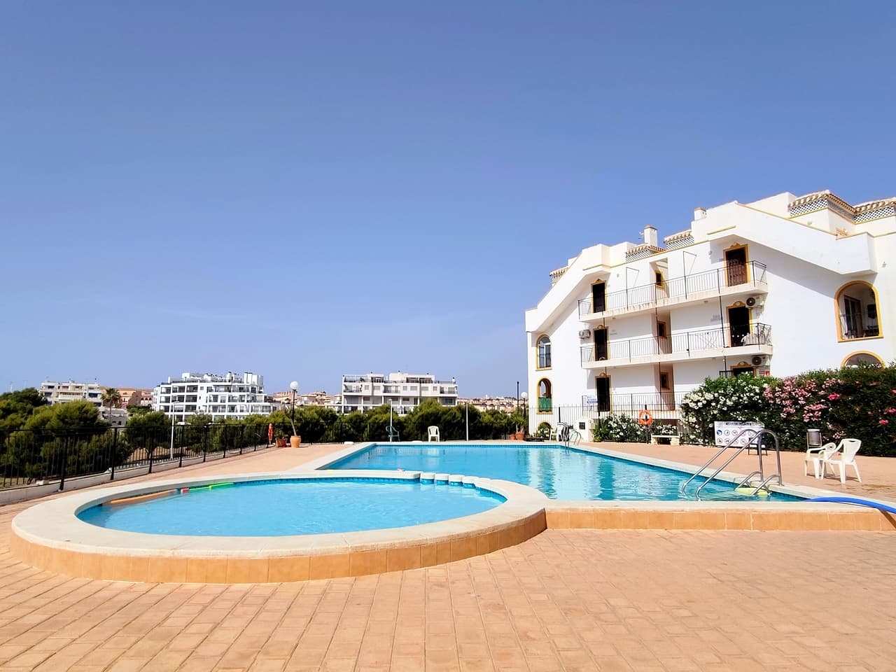 A fantastic opportunity to own a charming 2 bedroom, 1 bathroom apartment in the highly desirable Molino Blanco urbanisation, La Zenia. Ideally located for enjoying the very best of the Costa Blanca lifestyle, this property combines peaceful surroundings with unbeatable convenience.The apartment enjoys lovely views overlooking the park, creating a relaxing and open outlook while still being close to all local amenities. The bright and comfortable living space, well-proportioned bedrooms, and practical layout make this an ideal home, holiday retreat, or investment opportunity.Perfectly positioned, you have everything you need right on your doorstep — with an excellent choice of shops, supermarkets, cafés, bars, and restaurants all within easy walking distance. The famous Zenia Boulevard is only a few minutes away, offering a huge selection of fashion stores, restaurants, entertainment, and leisure facilities.The stunning beaches of La Zenia are also just a short distance away, allowing you to enjoy sunny days by the sea, coastal walks, and the relaxed Mediterranean lifestyle.Set within the popular Molino Blanco urbanisation, this apartment offers the perfect balance of peaceful park views and a vibrant location — a wonderful place to enjoy holidays, year-round living, or a smart property investment on the Costa Blanca.