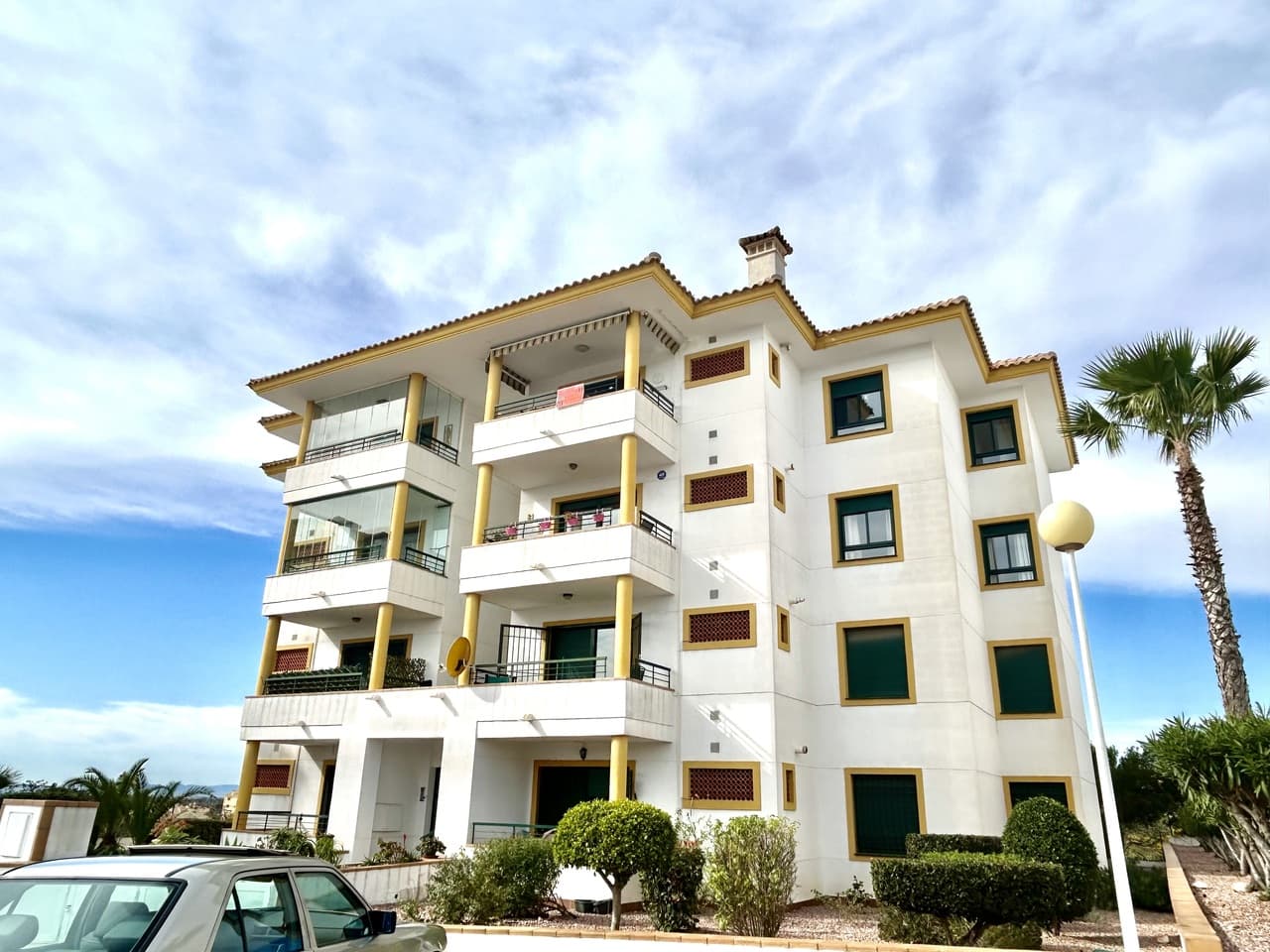 This spacious two-bedroom, two-bathroom penthouse in Campoamor offers comfortable living in a highly sought-after location, just a stone’s throw from the vibrant La Fuente Commercial Center. With supermarkets, bars, restaurants, and everyday amenities all within easy walking distance, the property combines convenience with a relaxed Mediterranean lifestyle.The apartment features a bright and airy living area that opens onto a private terrace, providing the perfect space to enjoy outdoor dining or simply unwind in the sunshine. The well-designed layout includes two generous double bedrooms and two bathrooms, making it ideal for both full-time living and holiday use.Residents benefit from access to a beautifully maintained communal swimming pool, perfect for cooling off during the warm Costa Blanca summers, as well as the added convenience of a lift, ensuring easy access to the penthouse level.With its generous interior space, excellent communal facilities, and unbeatable location close to golf courses, beaches, and amenities, this penthouse presents a fantastic opportunity as a permanent residence, holiday retreat, or investment property in one of the most desirable areas of Orihuela Costa.