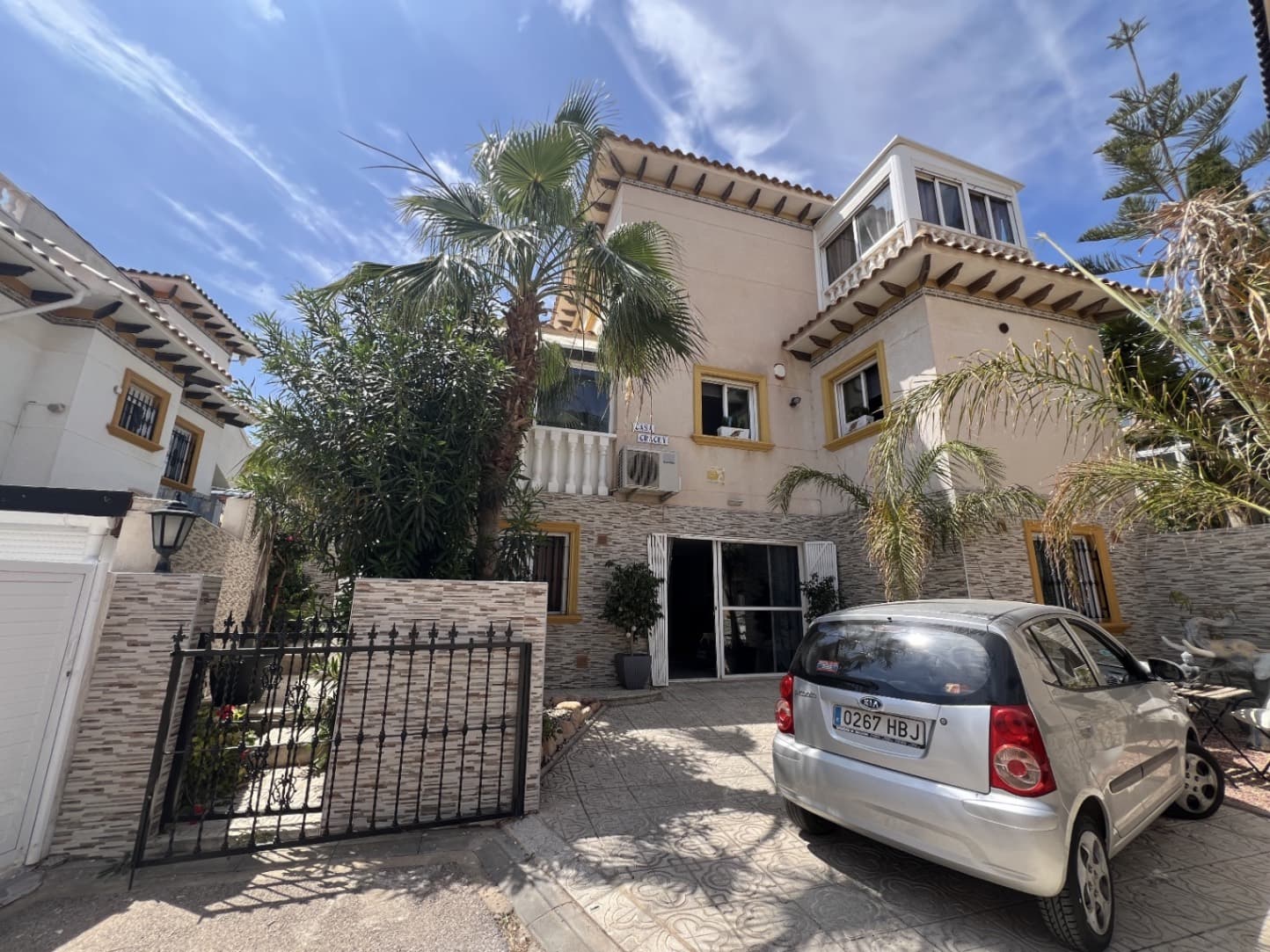 Stunning 4-bedroom detached villa nestled in the heart of La Zenia, Costa Blanca South. Situated in a prime location on a tranquil street, this property offers the perfect blend of serenity and convenience, with the popular Zenia Blvd Shopping Centre and local park space just steps away.Boasting a contemporary design, the main house features an open-plan living room and dining area, creating a spacious and inviting atmosphere. Here yoiu will also find the modern kitchen which is equipped with sleek appliances, perfect for culinary enthusiasts. Also you will find two generously sized bedrooms and two bathrooms in this part of the home with access onto the expansive solarium roof terrace and soak in the breathtaking views to the coastline, making it an ideal spot for relaxation or entertaining.The lower level of the property presents a self-contained two-bedroom, one-bathroom apartment complete with its own kitchen and living room/dining area. This versatile space offers flexibility for extended family living, rental income, or guest accommodation.Step into the backyard and discover your own private oasis. Enclosed by large privacy walls, the outdoor space features a fantastic pool and an inviting lounge area, perfect for soaking up the sun or hosting gatherings with loved ones. A gate provides direct access to Zenia Blvd, allowing for seamless integration with the vibrant surroundings. With all amenities at your fingertips and La Zenia Beach just a short distance away, this property offers the epitome of coastal living. Off-street parking ensures convenience for residents and visitors alike.