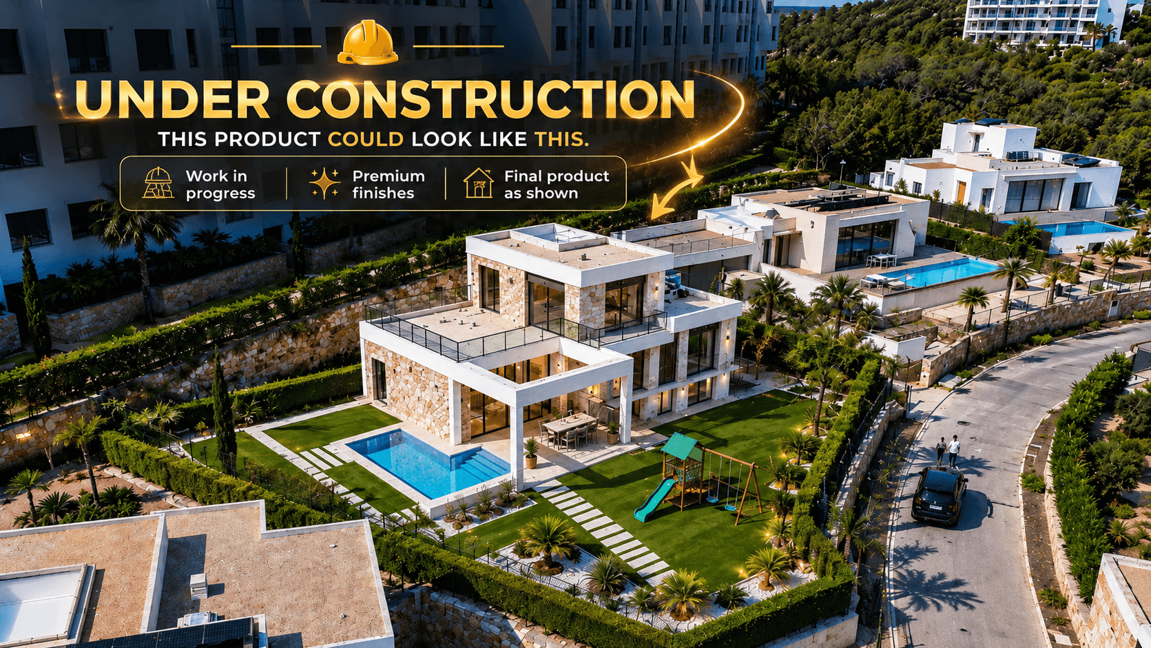 Located in the prestigious Lavanda 3 community within Las Colinas Golf & Country Club, this almost finished contemporary villa offers luxury living in one of the most exclusive areas of the Costa Blanca.Set on a generous 936m² plot, the property boasts 204m² of built space designed with modern architecture, open interiors, and high-quality finishes throughout. The villa features three spacious bedrooms with the possibility to create a fourth bedroom, making it ideal both as a family home or an investment property.There are four stylish bathrooms, a bright open-plan living and dining area, and a fully equipped modern kitchen including all electrical appliances. Thanks to its south-facing orientation, the home enjoys natural sunlight throughout the day, creating a warm and inviting atmosphere.Outside, you will find a private swimming pool, large terraces, and beautifully designed outdoor areas perfect for relaxing or entertaining. The property also includes air conditioning and is being completed in 2026.This is a rare opportunity to own a modern luxury villa in Las Colinas Golf & Country Club, combining privacy, space, and premium lifestyle living.