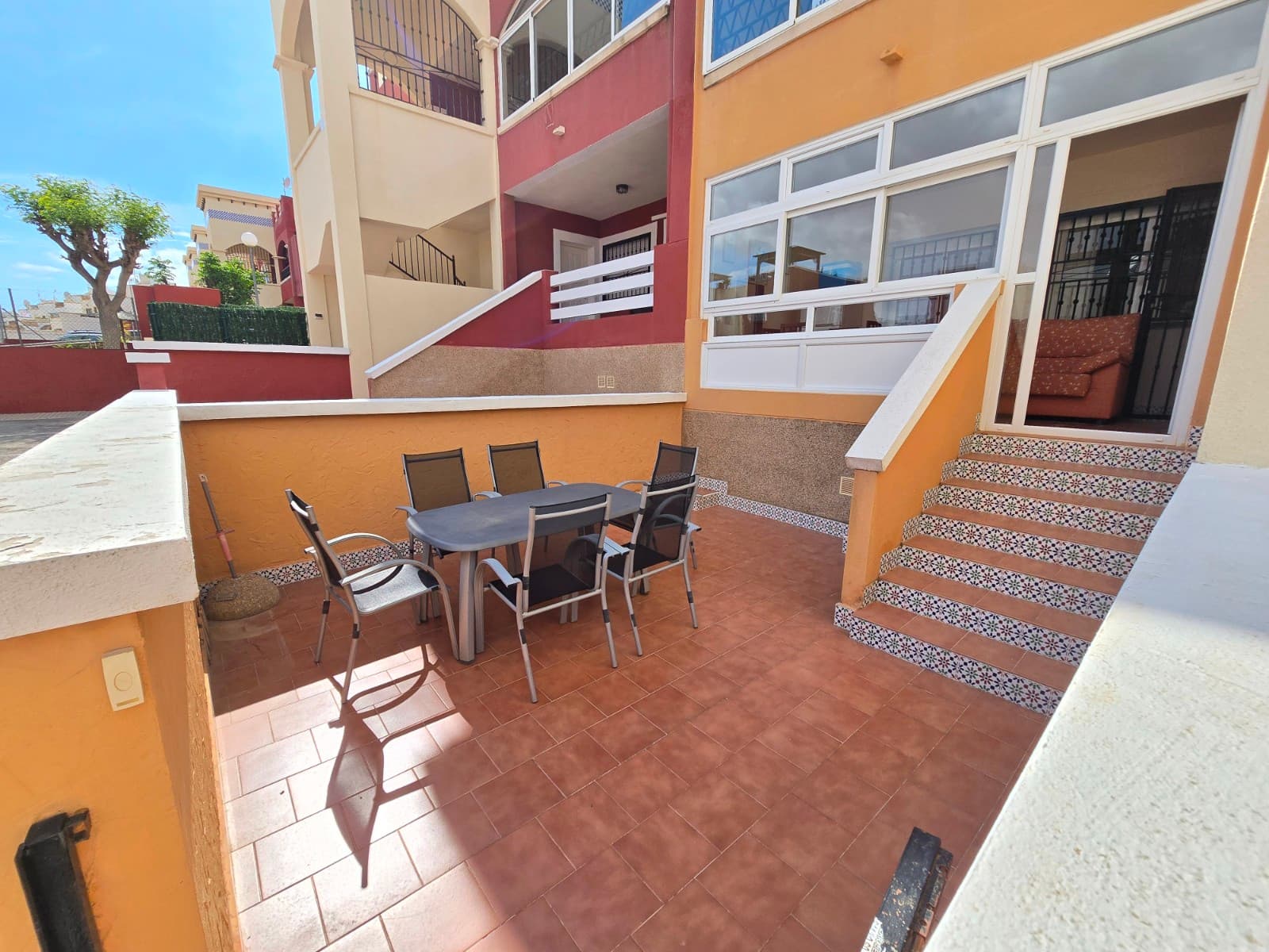 This charming ground-floor apartment in Los Altos offers everything for those seeking comfortable living or a sunny retreat on the Costa Blanca. The property features two spacious bedrooms and two bathrooms, making it ideal for both permanent residence and holiday use.The refurbished kitchen is modern and fully functional, perfect for those who love to cook and enjoy spending time at home. Thanks to the two terraces and the covered porch, you can enjoy the sun or shade in peace at any time of day.The apartment is being sold partially furnished and is fitted with infrared panels for additional heating, providing extra comfort during the cooler months.Within the well-maintained residential complex, you can make use of the communal swimming pool and the lovely communal garden, ideal for relaxing under the Spanish sun.The location is excellent: within walking distance of bars, shops and restaurants, putting all daily amenities within easy reach. Furthermore, the sea is just 5 kilometres away, so you can enjoy the beach and the sea in a matter of minutes.An ideal home for those seeking comfort, a good location and the true Mediterranean lifestyle in Orihuela Costa.SUMA: 222 euros per year.Community fees: 300 euros/year.
