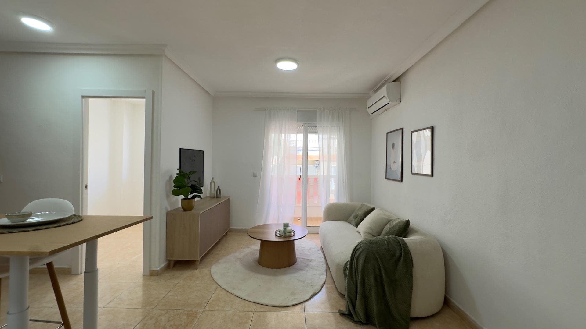 This is an excellent opportunity to purchase an elegant, fully renovated property situated just 450 metres from the renowned Playa del Cura, one of the most sought-after and highly regarded areas of Torrevieja. This property combines a prime location, a meticulous full refurbishment and a modern design, making it an ideal choice as a primary residence, a second home or a property investment. The property features a bedroom, designed to offer a cosy, bright and functional atmosphere. Thanks to the home’s optimised layout, the bedroom provides a pleasant sense of space and comfort, making it an ideal space for rest and privacy. Its modern design and the finishes used reflect the care and attention paid to every detail of the refurbishment. The property also features a fully renovated en-suite bathroom, finished with contemporary materials and functional solutions that provide comfort and a modern aesthetic. The comprehensive refurbishment of this room has created an elegant, practical space that blends seamlessly with the modern style of the rest of the home. One of the standout features of this property is that it has been completely refurbished, with both the finishes and the essential elements of the home having been updated. The result is a modern, attractive property ready to move into, offering a fresh, contemporary look that far exceeds the usual features of similar homes in the area. The property faces east, a feature particularly appreciated by those seeking to enjoy excellent natural light during the early hours of the day. This orientation brings brightness, freshness and a particularly pleasant atmosphere inside the property, fostering a warm and comfortable ambience all year round. Currently, the only work remaining is the installation of the kitchen, which also represents an additional advantage for the future owner, as it offers the chance to customise this space entirely to their taste and needs. This allows the design, layout and fittings of the kitchen to be adapted to personal preferences, providing added value in terms of personalisation and functionality. The property’s location is another of its major attractions. Situated just 450 metres from Playa del Cura, it allows you to enjoy the sea and the promenade within a few minutes’ walk, fully integrating the Mediterranean lifestyle into daily life. The proximity to the beach, combined with the dynamic and established atmosphere of the area, makes this property a highly attractive option both for living in and for generating income through holiday or residential rentals. Furthermore, the property is surrounded by all essential amenities, including supermarkets, restaurants, cafés, pharmacies, medical centres, shops and public transport, offering exceptional convenience without the need for long journeys. Overall, this property represents a unique opportunity for those seeking a modern, fully refurbished flat situated close to the sea. The quality of the refurbishment, its favourable orientation and its excellent location make this property a highly competitive option within the current property market. In short, this is a visually and functionally appealing flat, designed to allow you to enjoy the comfort, light and quality of life offered by the Mediterranean coast in one of the most sought-after areas of Torrevieja.