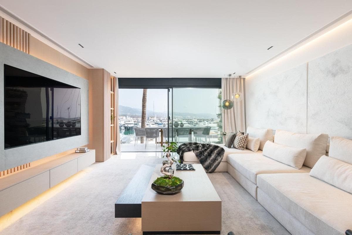 Experience the ultimate in luxury living with this spectacular frontline apartment in the heart of Puerto Banús. Fully modernized and beautifully furnished, this exceptional property offers a perfect combination of style, comfort, and prime location. The apartment features three spacious bedrooms and three bathrooms, including a luxurious en-suite master bedroom. Designed with contemporary living in mind, the property is fully updated with advanced home automation (domotics) and benefits from full soundproofing, ensuring complete peace and privacy despite its vibrant surroundings. Enjoy breathtaking frontline views over Puerto Banús, with direct outlooks onto the marina and its iconic luxury yachts, creating a truly unique and exclusive atmosphere. This turnkey property is ready to move in and offers excellent flexibility, whether as a high-end private residence, a premium rental investment, or even an office-based space. Offered for sale at €2,950,000, this is a rare opportunity to secure a prestigious property in one of the most sought-after locations on the Costa del Sol. Rental opportunities are also available, making it an ideal dual-purpose investment.