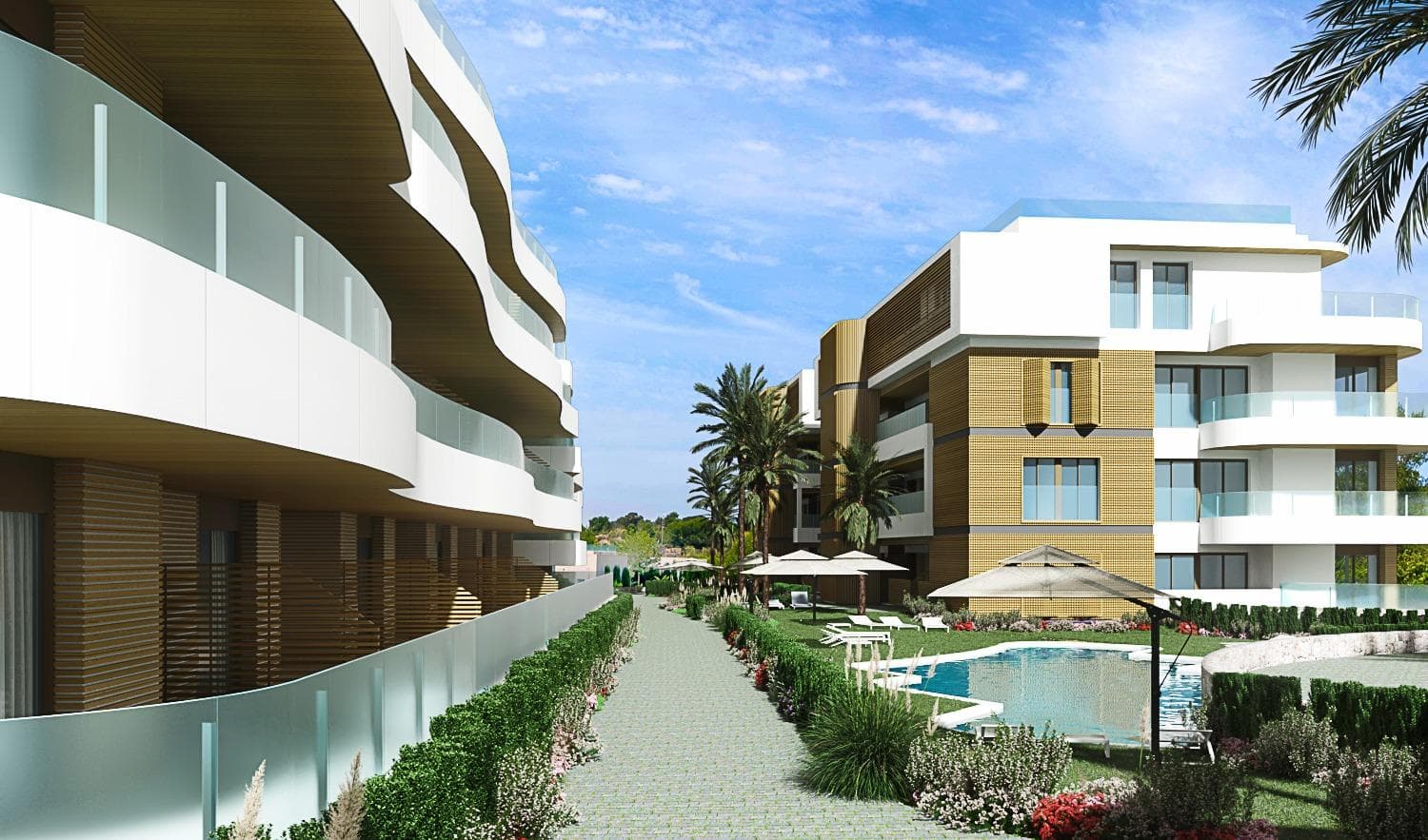 NEW BUILD RESIDENTIAL AT PLAYA FLAMENCA!!! From a well established developer we are proud to offer this just released new residential just 500 m away from sea at popular Playa Flamenca (Orihuela Costa). Residential with nice comunal pools, jacuzzis and nice common gardens. All services like supermarkets, bars and restaurants, etc are within walking distance in a very central spot at Orihuela Costa. Wide variety of types to choose from: 2, 3 or 4 bedroom apartments. Low floors with private gardens or top floors with private solariums. All houses come with a parking space and a storage room included in the price. Zenia Boulevard shopping center 1km away and several golf courses like Villamartin, Campoamor within 5 km from this residential will make an ideal location for your holidays or your permanent living.