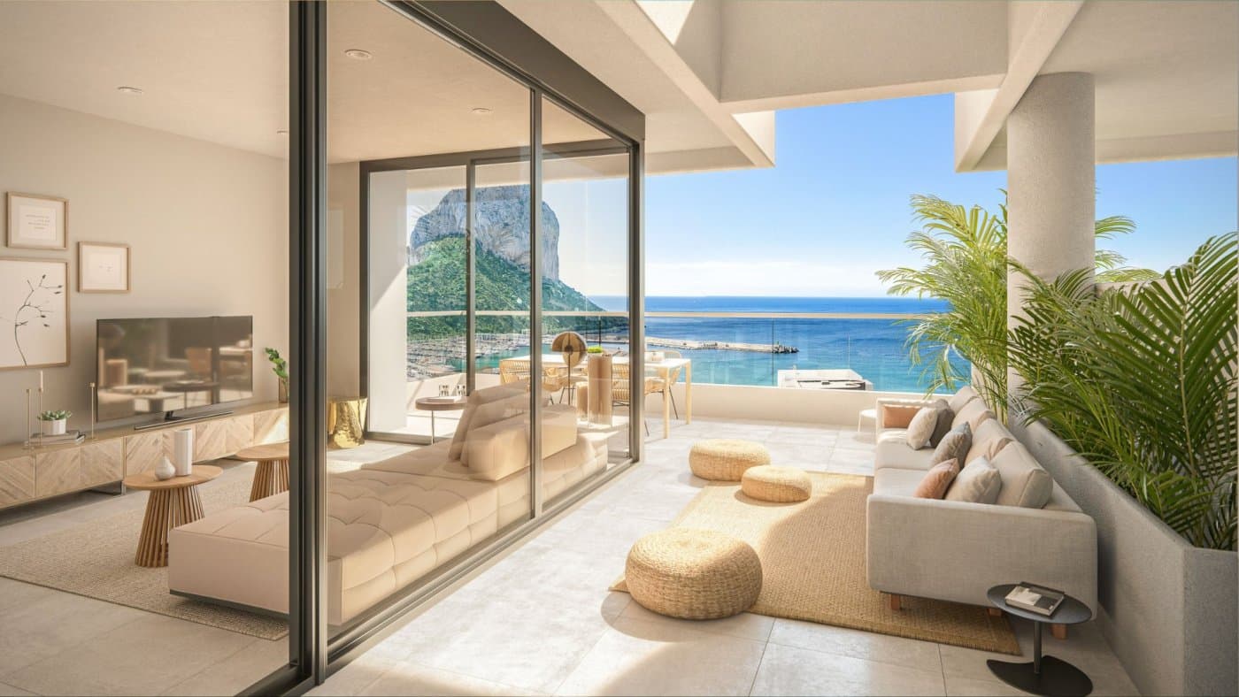 NEW BUILD APARTMENTS WITH THE SEA VIEWS IN CALPE New Build residential complex of 1, 2 and 3 bedrooms apartments with large terraces in Calpe. Two towers of 18 floors with beautiful apartments with views of the sea and the salt lake of Calpe. Complete installation of ducted air conditioning, with pump of cold and heat, by aerothermal control thermostat in living room. Large common areas with gardens, swimming pool, paddle tennis, children's area. On 11th floor of tower 1: infinity pool, sauna, gym and chill area out with sea views. Calpe, one of the towns of La Marina Alta, lies on the northern coast of the province of Alicante, surrounded by the towns of Altea, Benidorm, Teulada-Moraira, Benissa. Calpe has a wonderful mixture of old Valencian culture and modern tourist facilities. It is a great base from which to explore the local area or enjoy the many local beaches.  Calpe alone has three of the most beautiful sandy beaches on the coast. Calpe also has two Sailing Clubs: Real Club Náutico de Calpe and Club Náutico de Puerto Blanco. Fishing village of Calpe now transformed into a tourist magnet, the town sits in an ideal location, easily accessed by the A7 motorway and the N332 that runs from Valencia to Alicante; its approximately 1 hour drive from the airport at Alicante and 1,5 hours to Valencias airport.