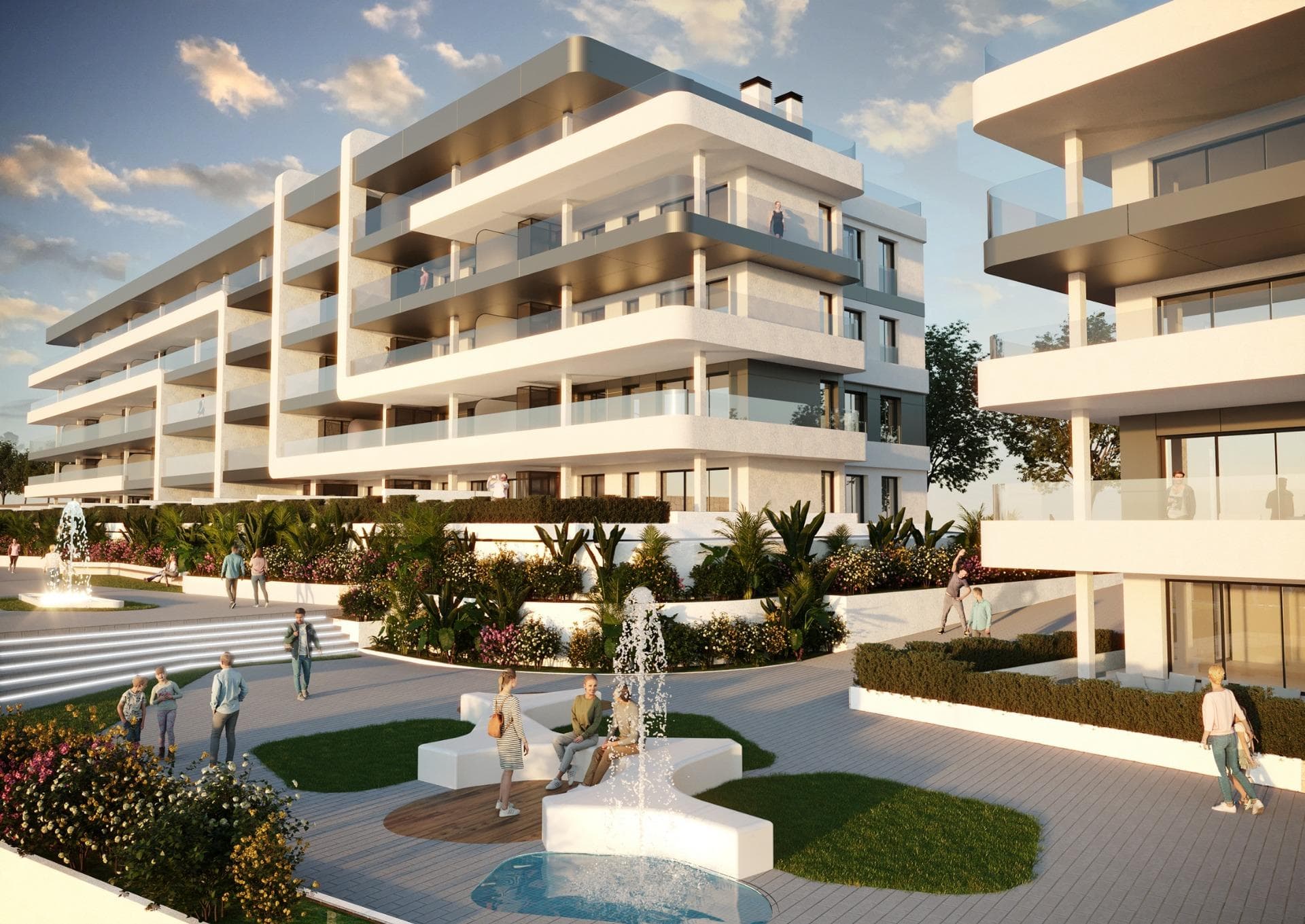 NEW BUILD RESIDENTIAL COMPLEX NEAR MUTXAMELCome and live in a complex in an area with a high quality of life, located on the Bonalba golf course with stunning sea views near Mutxamel, a short distance from the Alicante Airport, the city of Alicante and the beaches..Residential complex has 2 and 3 bedrooms apartments with large terraces, and 2, 3 and 4 bedrooms villas. A dream home where you will create the best memories of your life.Exclusive homes with all the necessary amenities close at hand. Unwind after a long working day in the swimming pool of the complex. Every nook and cranny has been developed with attention to detail. You’ll want to invite friends and family to enjoy your spacious two, three or four-bedroom home every weekend.Enjoy the life of your dreams at the complex: morning runs; a relaxing swim in the complex pool; a charming meal with friends and family in the Social Club; and an afternoon’s fun with the kids in the children’s areas. And all this in exclusive surroundings a few steps away from a relaxing game of golf.Whether alone, with your pet or with your loved ones, every spot you visit is designed to provide visual comfort and to keep you and your loved ones safe. During your strolls through the communal areas of the complex, you may find:A large fountain finished in blue tiles.A poolside area with natural grass.Furniture spread throughout the plot on which to rest and contemplate the views of the complex.Small areas of artificial lawn and ceramics with lustrous wood tone.The complex is fully fenced off with video intercom for your safety and the safety of those who matter most to you.Buildings and architecture with great elegance and contemporary style that will captivate you.As if enjoying a space with impeccable style was not enough, your new home next to the Bonalba golf course will have large terraces equipped with glass railings allowing you to take in the sea views in impeccable detail. Just imagine waking up every morning to face the extraordinary Alicante dawn. Have breakfast in the best light in Spain: the light of the Mediterranean.