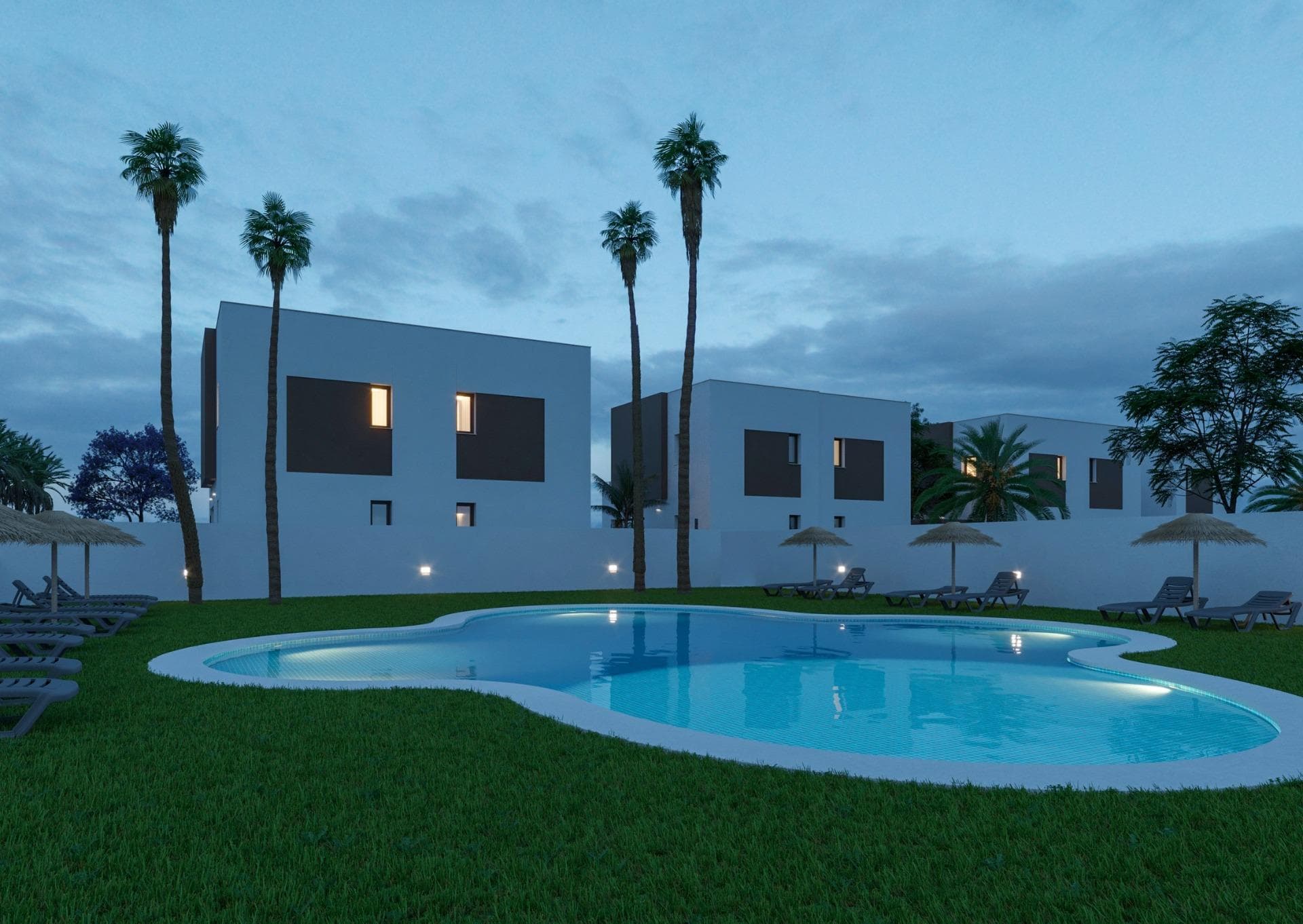 New Semi-Detached Villas by the Sea in La Marina - El Pinet BeachExclusive Mediterranean Living Near the BeachThis new residential development of semi-detached villas in La Marina, just 500 meters from El Pinet Beach, offers an unbeatable combination of modern design and a privileged natural environment. Located next to the Las Salinas Natural Park, residents can enjoy golden sandy beaches, crystal-clear waters, protected dunes, and a centuries-old pine forest – the perfect place to live all year round or enjoy as a holiday retreat.Modern Mediterranean Villas Designed for ComfortThe villas are distributed over two floors, featuring:3 spacious bedrooms and 3 bathroomsGround floor with open-plan kitchen and living room, one bedroom, one bathroom, and access to the private garden with parking spaceFirst floor with two bedrooms, both ensuite, and a large terrace connected to the master bedroomEach home has been designed with bright, comfortable interiors and high-quality finishes, creating a unique and welcoming atmosphere.Fully Equipped with Premium FeaturesThese villas are delivered with:Fully fitted kitchen with induction hob, extractor hood, oven, fridge and pre-installation for dishwasherModern cabinetry with premium finishesFully installed ducted air conditioningElectric shuttersCommunity pool surrounded by landscaped gardensA Prime Location on the Costa BlancaLiving in La Marina means enjoying all the conveniences of a well-serviced town while being surrounded by nature and the Mediterranean Sea. Within walking distance you will find shops, restaurants, and essential services.Distances to key points of interest:El Pinet Beach: 500 mElche city: 17 kmAlicante-Elche International Airport: 22 kmGolf courses (La Marquesa, El Plantío): 15–20 kmAlicante city and port: 30 kmThe Perfect Coastal LifestyleWhether you are looking for a permanent residence, a second home, or a smart investment, these villas in El Pinet offer a lifestyle marked by sea, nature, and modern comfort. With year-round sunshine and a privileged location, La Marina is one of the most desirable places on the Costa Blanca.Contact us today to arrange a visit and secure your dream villa by the Mediterranean.